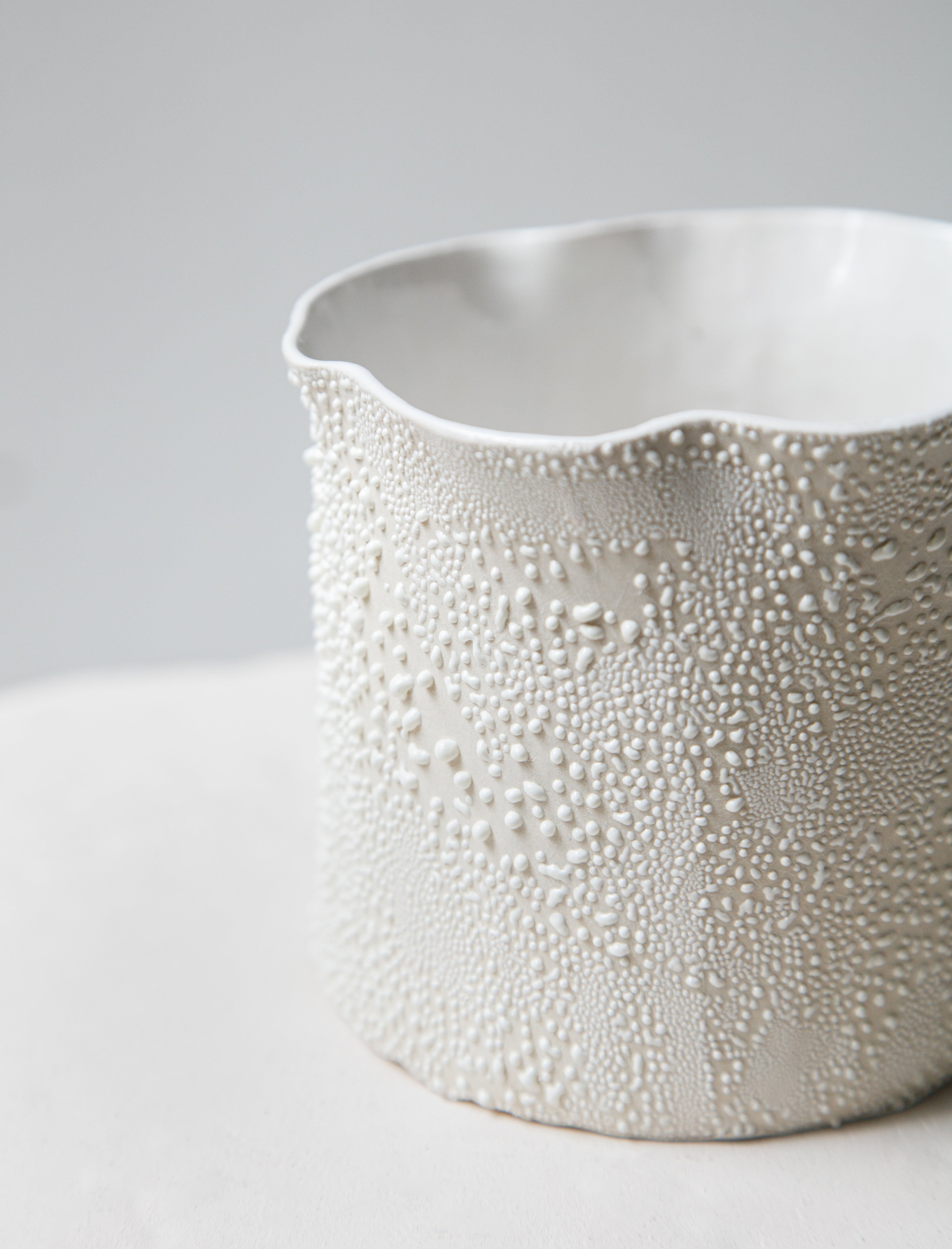 Nathalee Paolinelli Short Cylinder Vase White Lichen #19