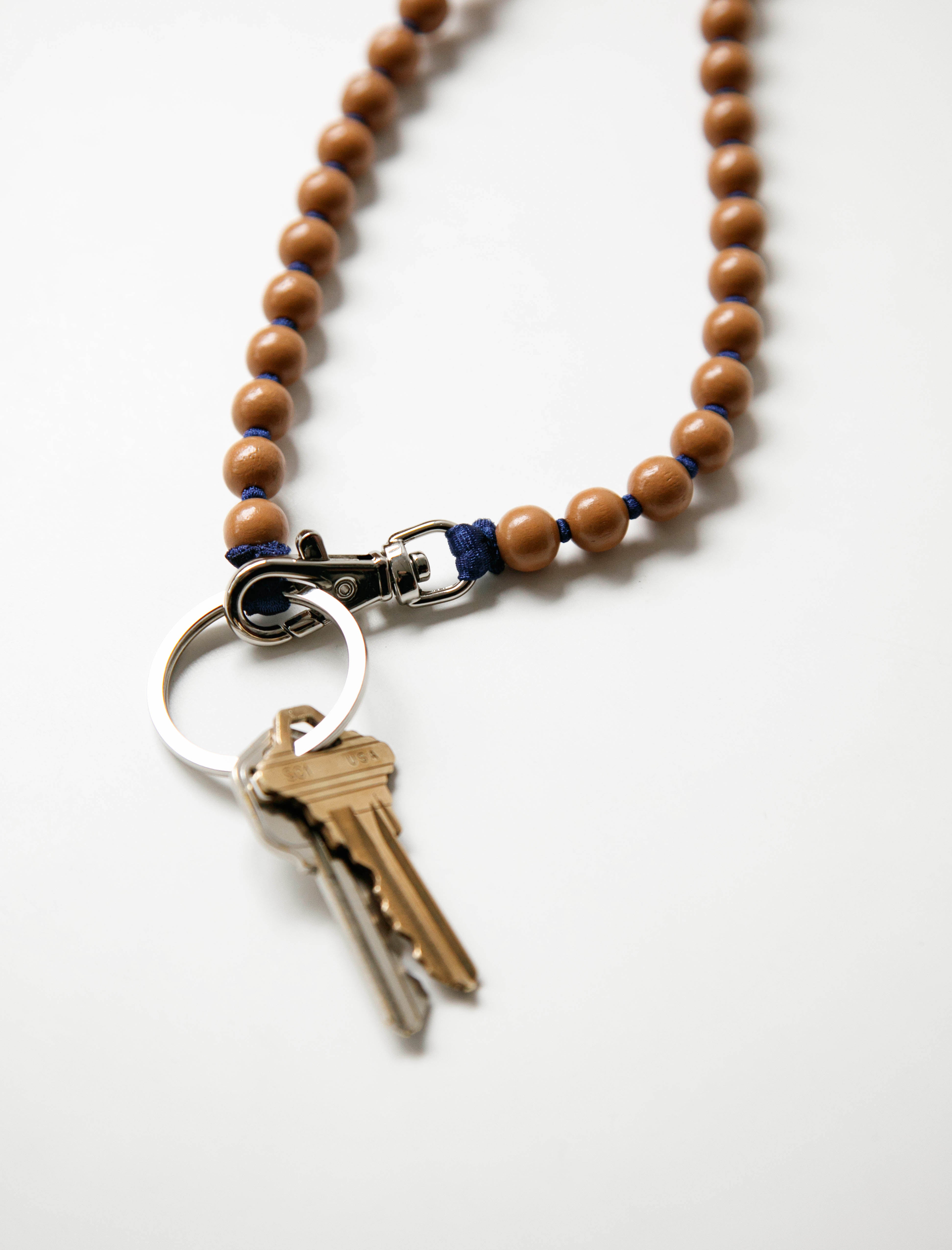 Ina Seifart Perlen Keyholder Long Mocha/Navy