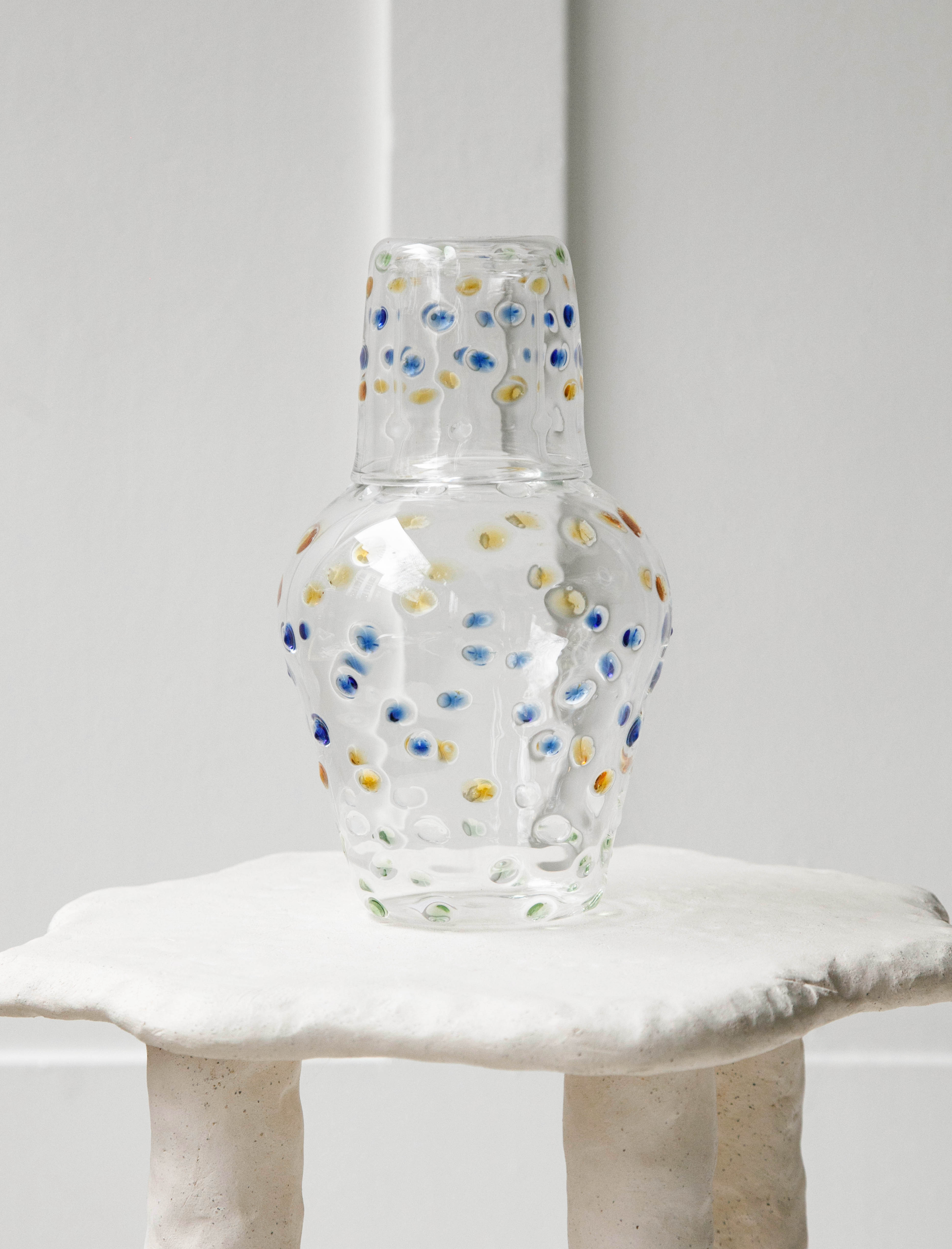 Gohar World Bedside Carafe Egyptian Glass Multi