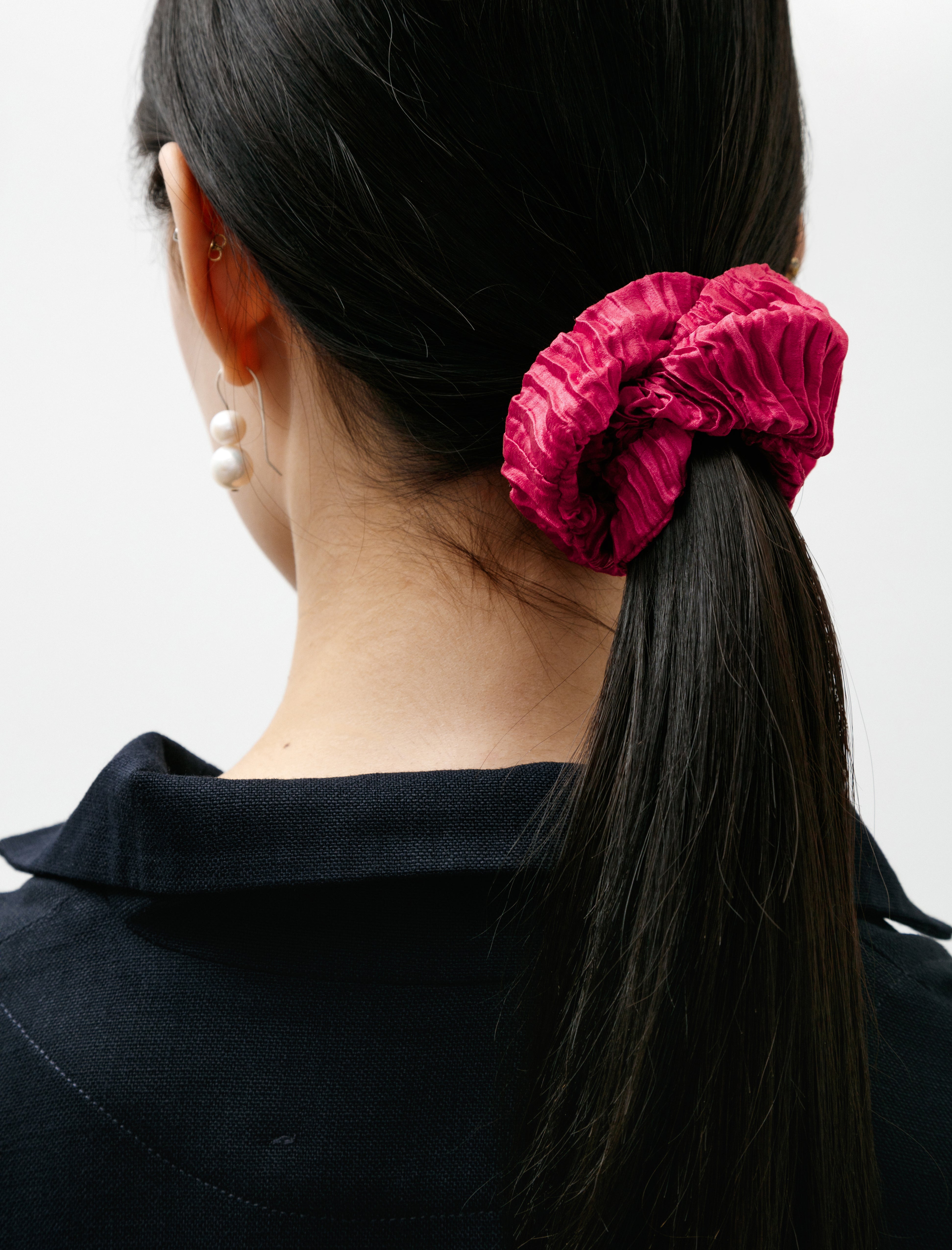 Azur Plissé Silk Scrunchie SS26