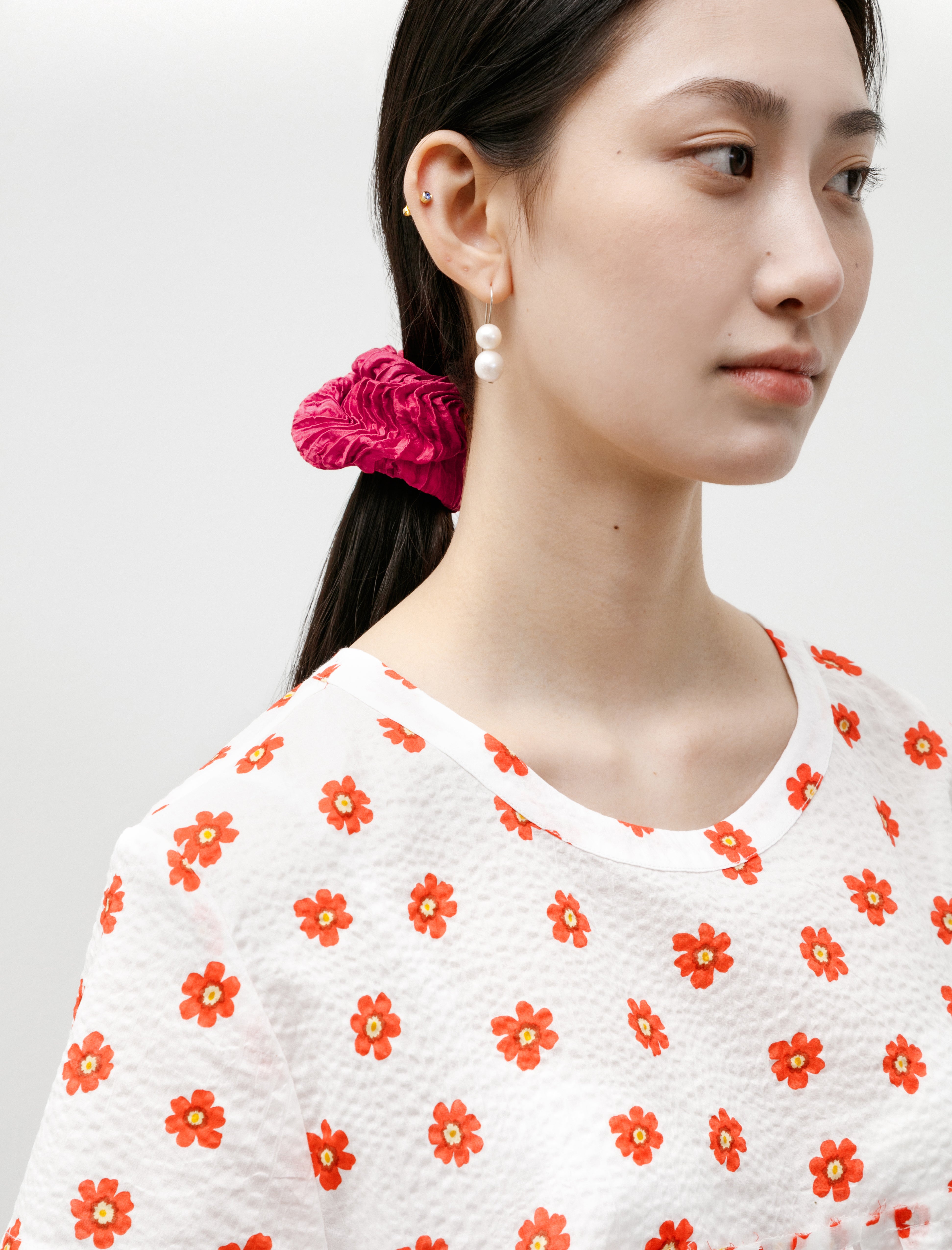 Eleph Mimi Top Red Flower