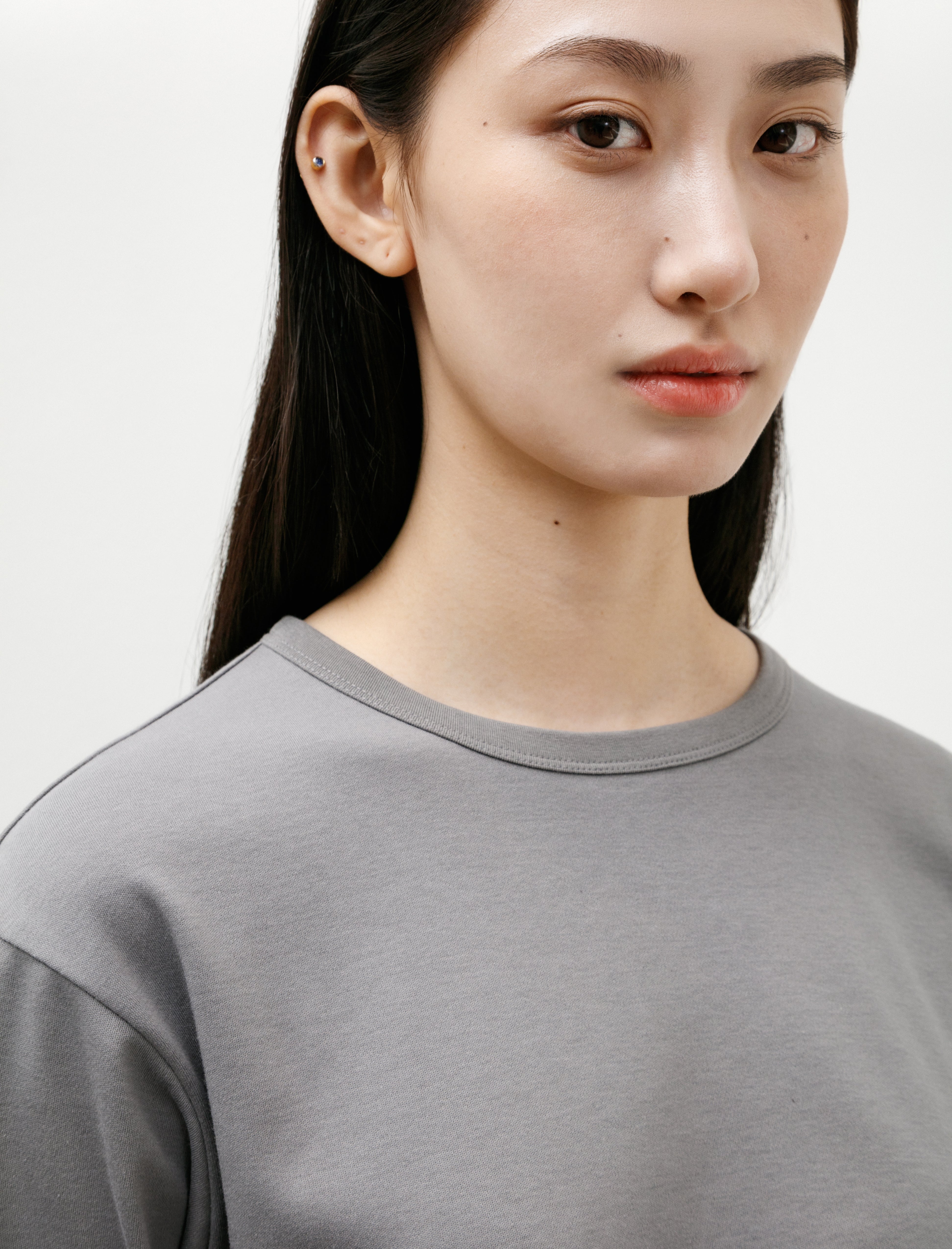 Graphpaper Silky Smooth L/S Compact Tee Gray