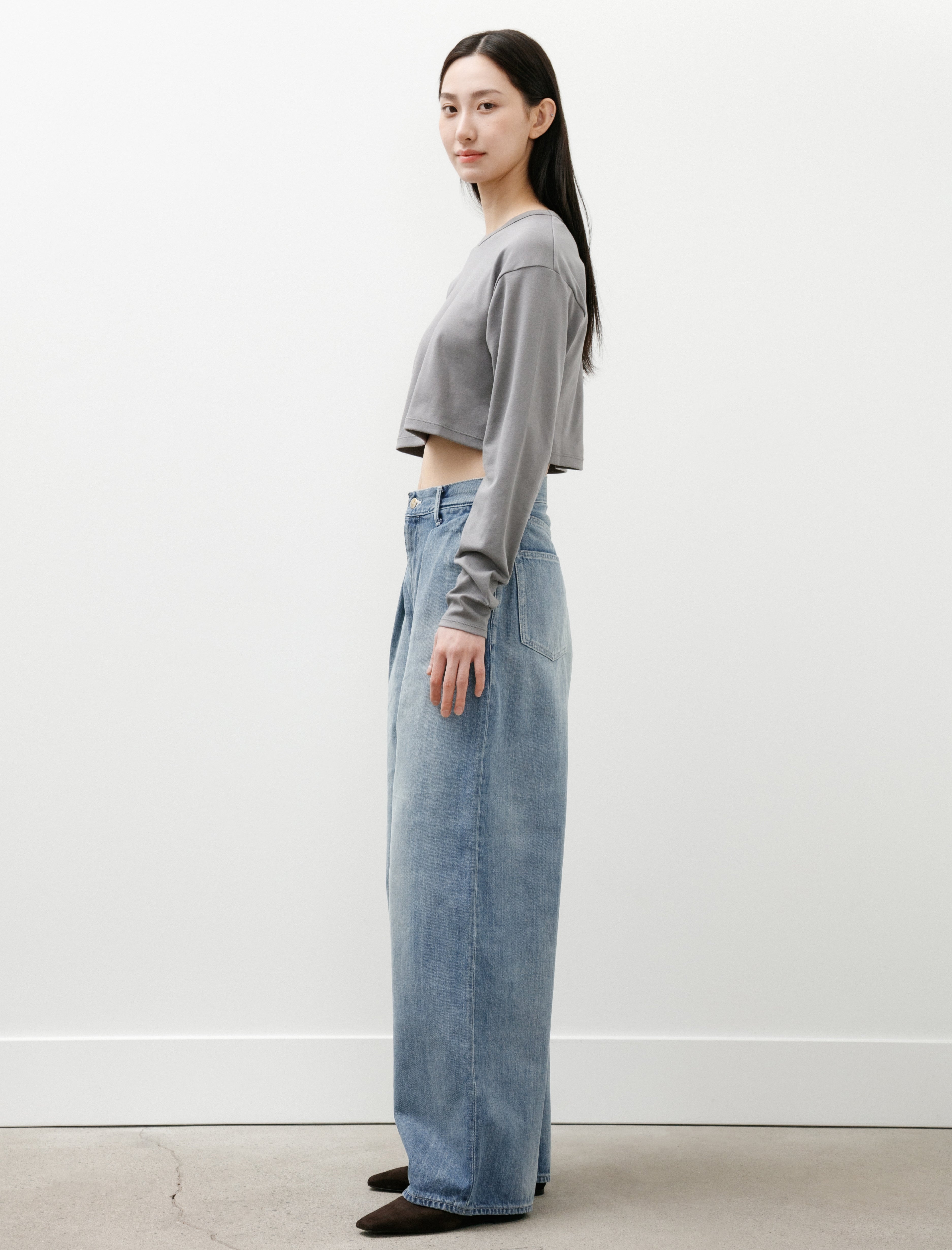 Graphpaper Selvedge Denim Two Tuck Wide Pants Indigo Light Fade