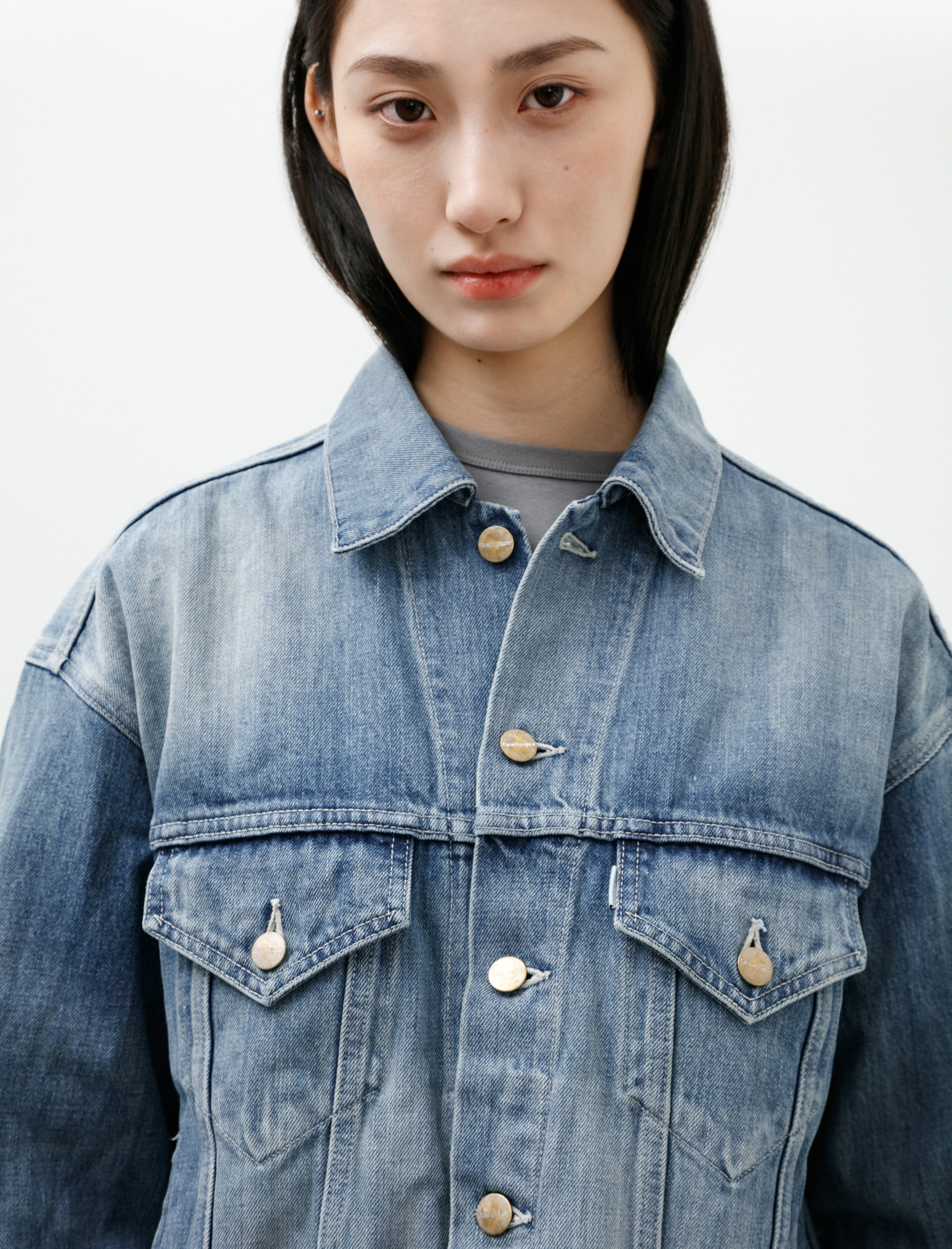 Graphpaper Selvedge Denim Trucker Jacket Indigo Light Fade