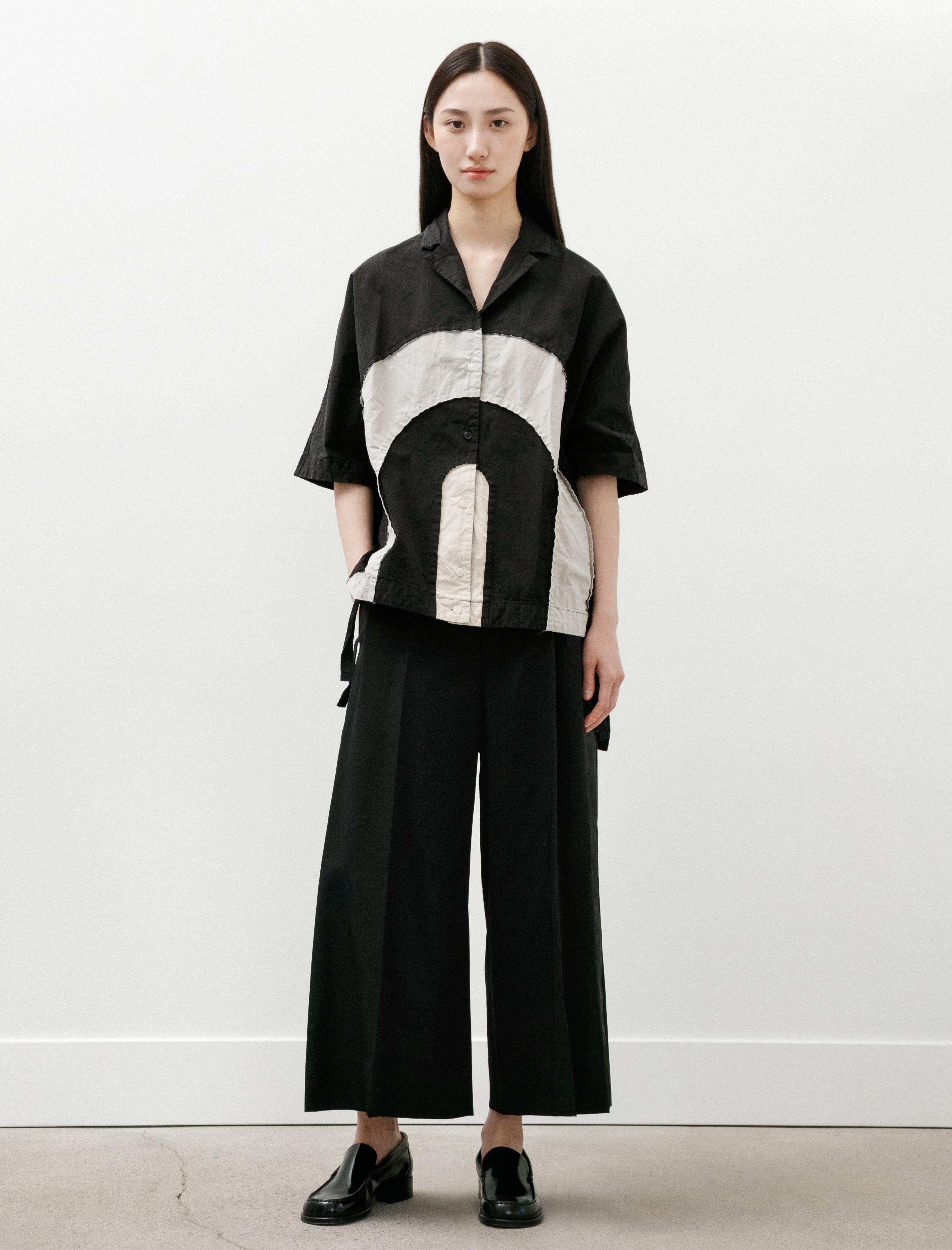 Comme des Garçons Comme des Garçons Satin Stripe Wide Leg Pants Black