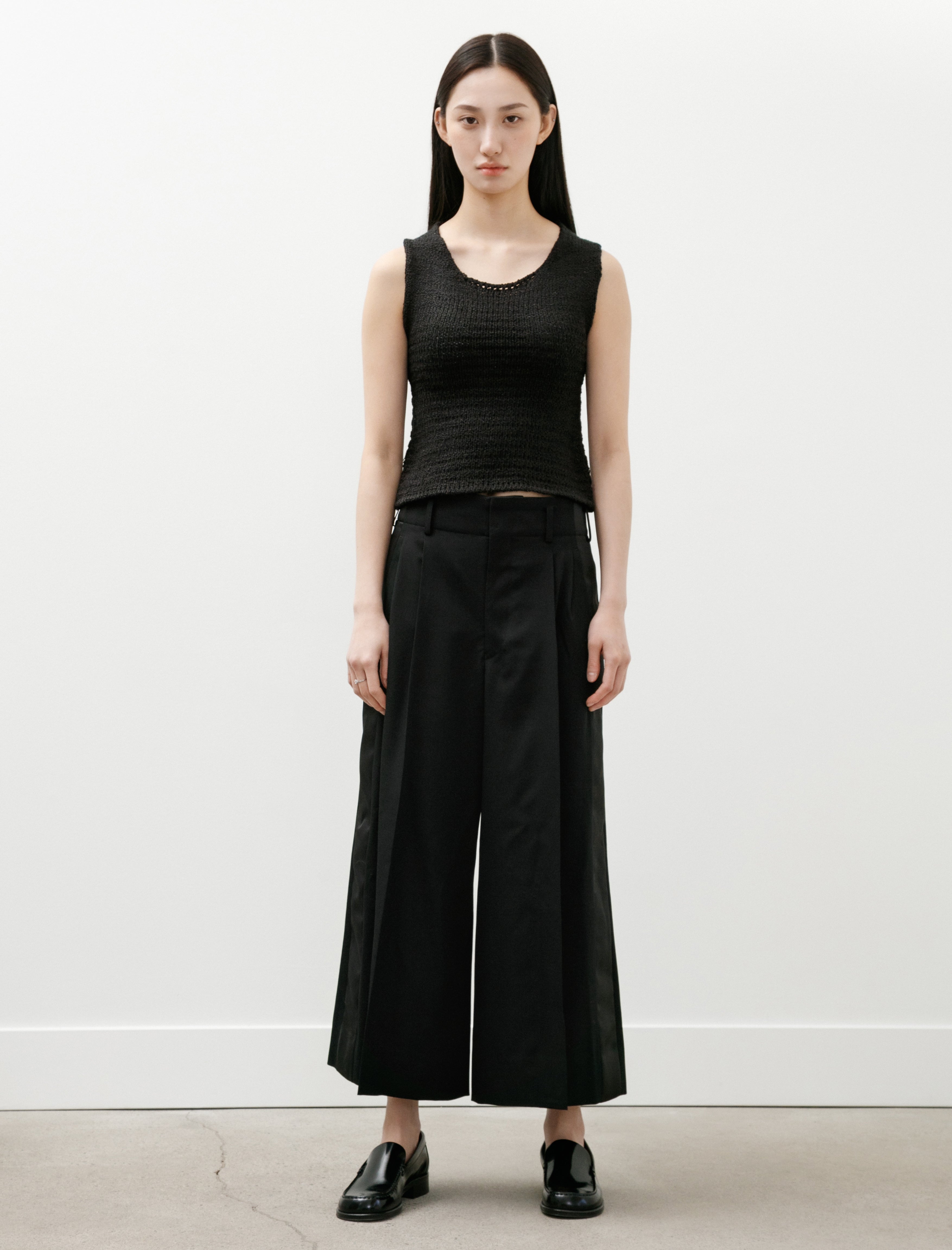 Comme des Garçons Comme des Garçons Satin Stripe Wide Leg Pants Black