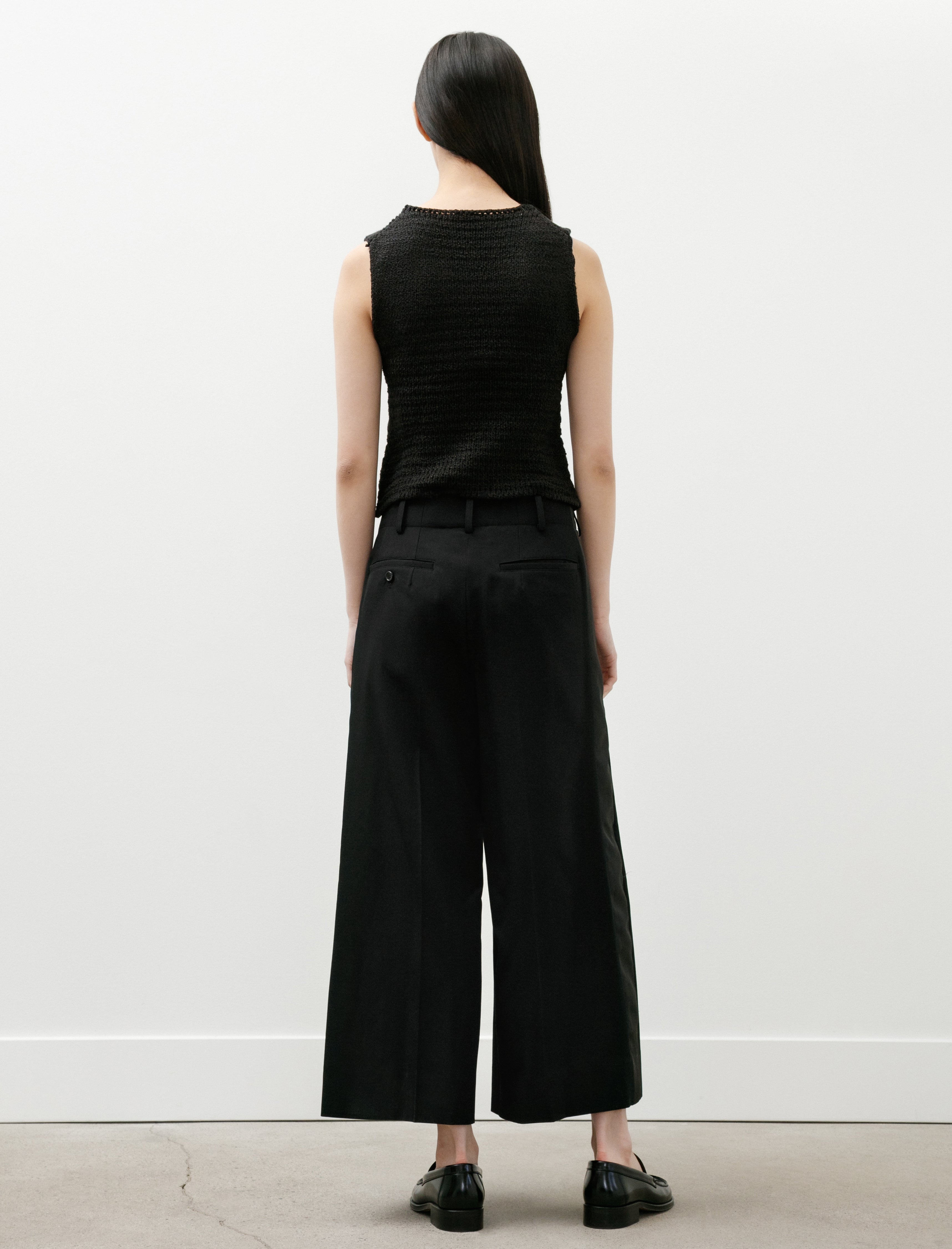 Comme des Garçons Comme des Garçons Satin Stripe Wide Leg Pants Black