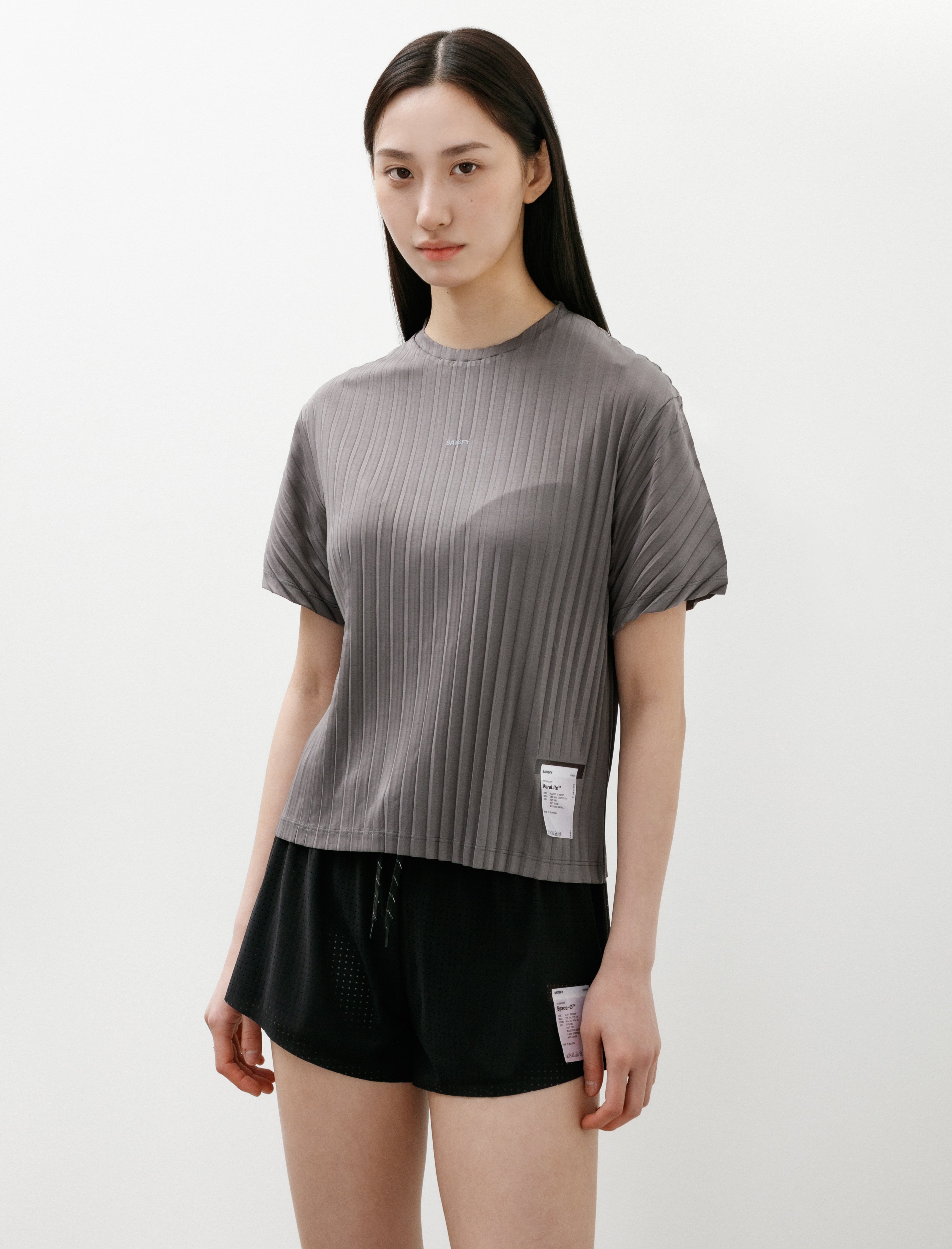 Satisfy Auralite Pleated T-Shirt Granite Grey