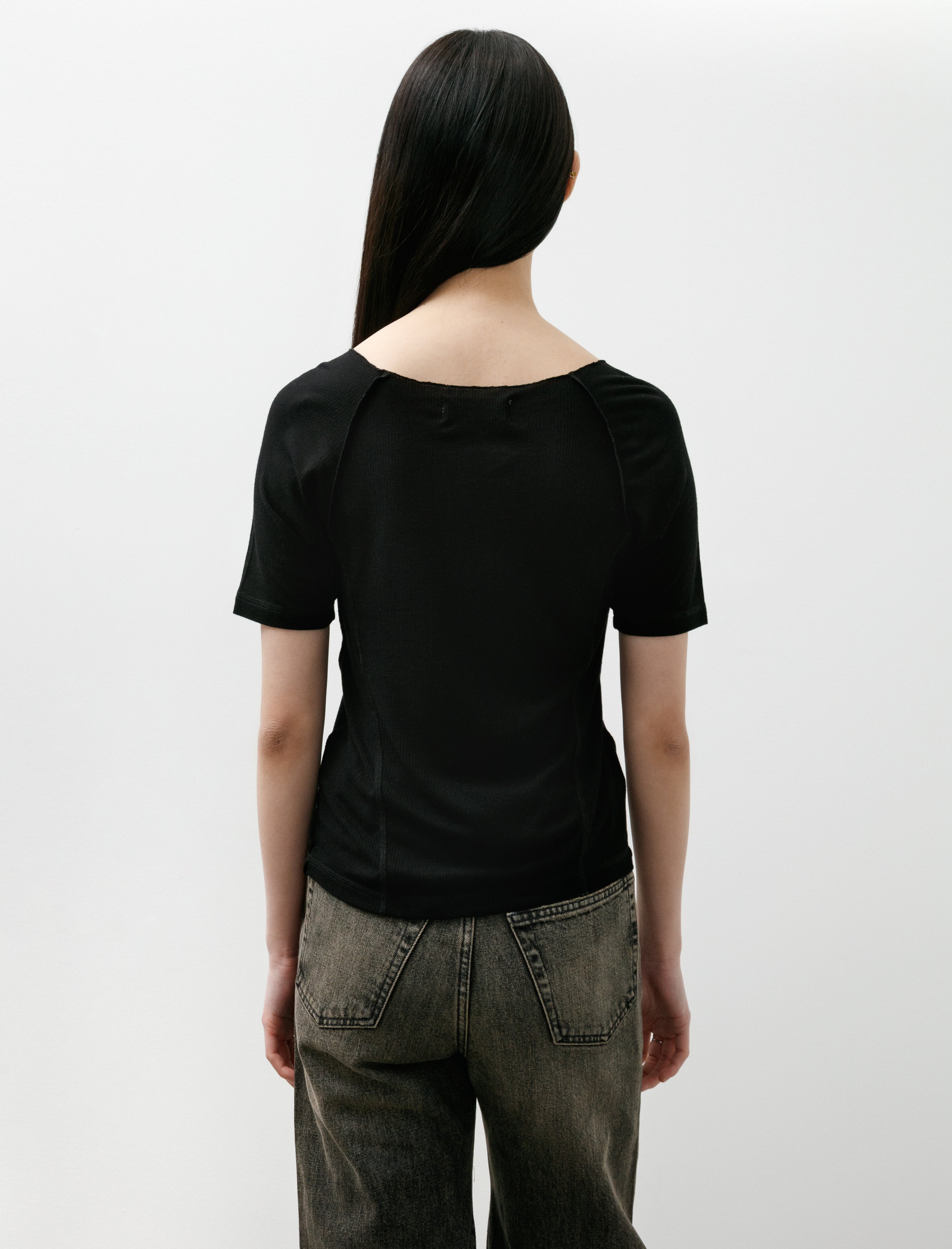 mfpen Flatlock Raglan Tee Black Rib