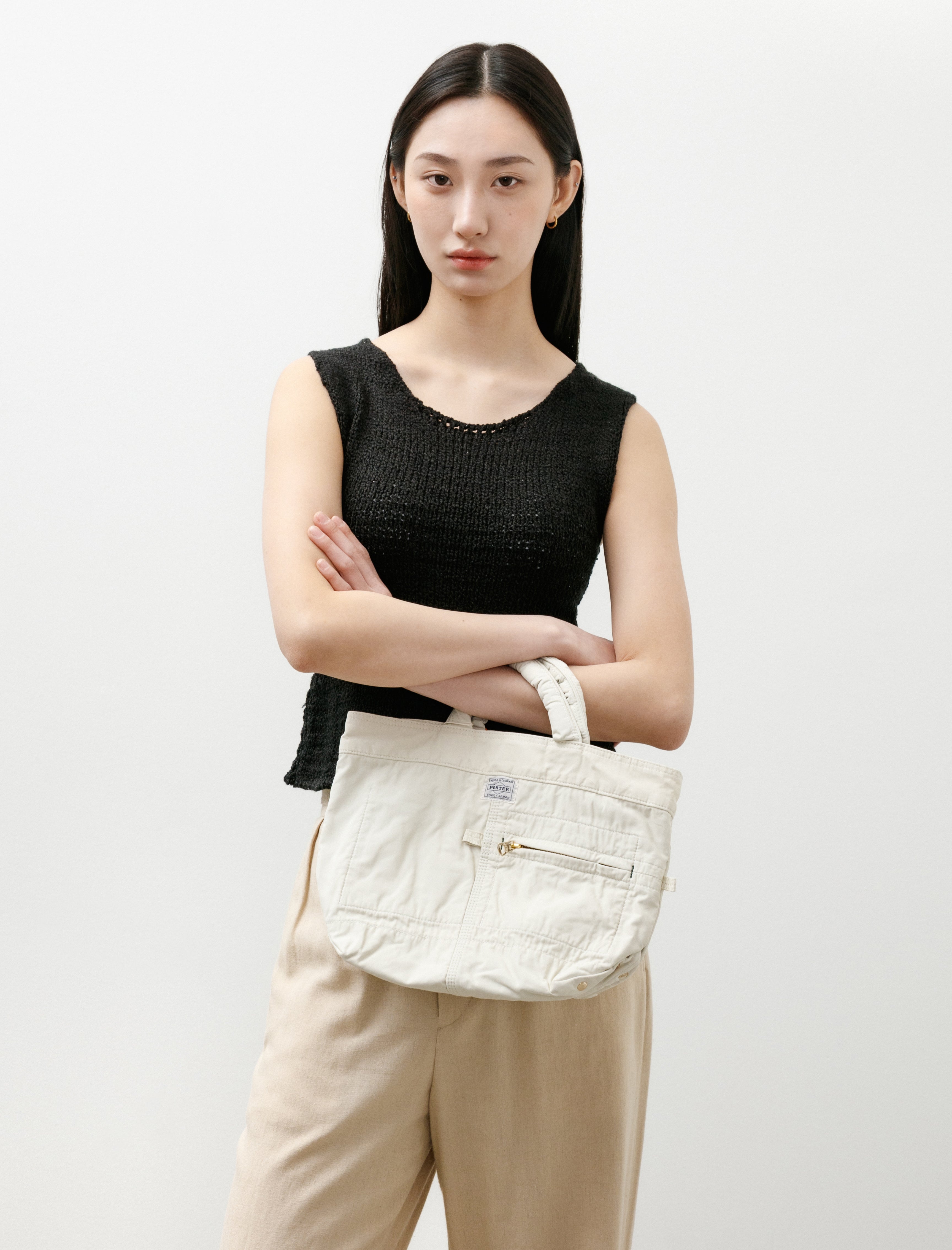 Porter Yoshida Mile Mini Tote Bag Off White