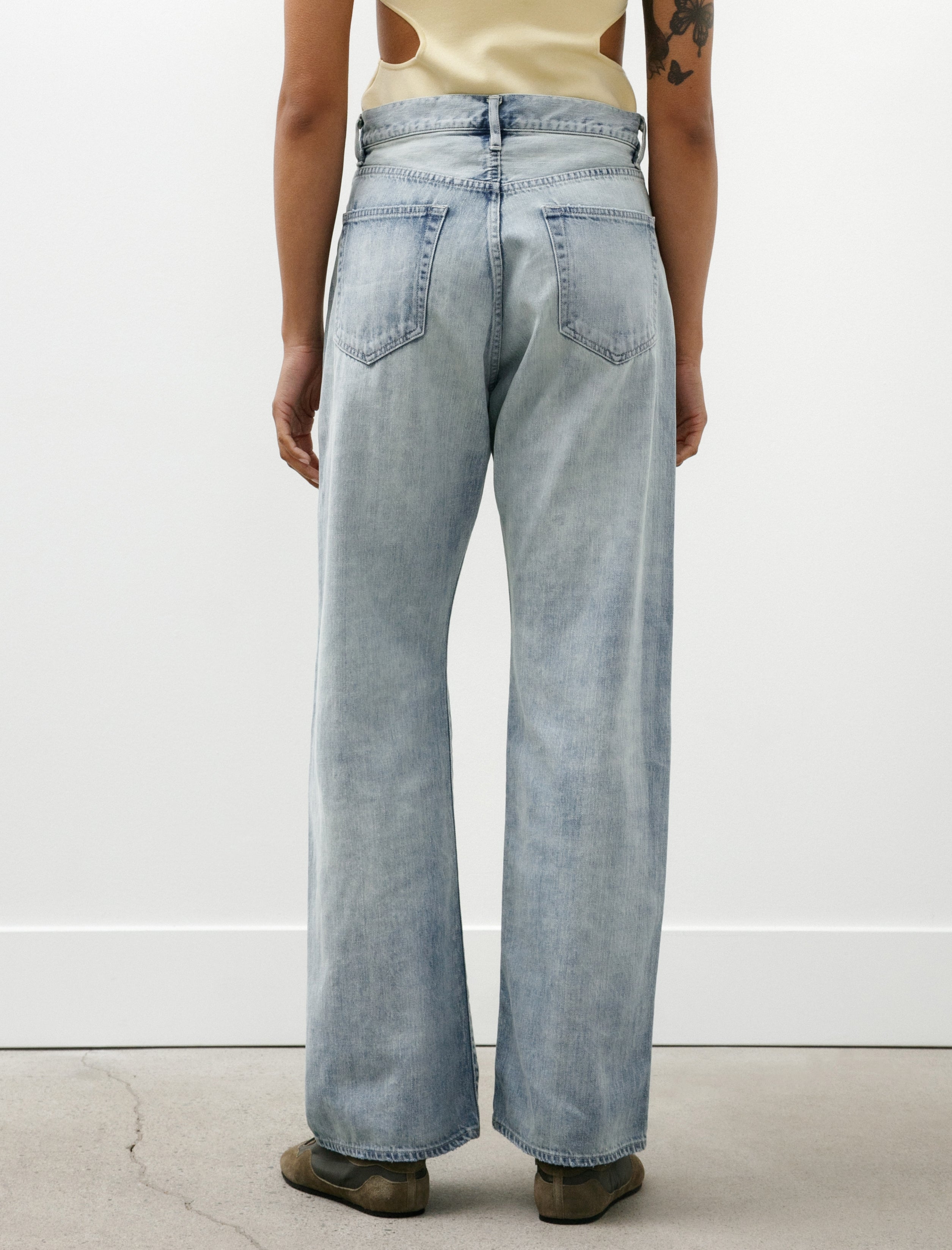 Auralee Faded Selvedge Light Denim Pants Light Indigo