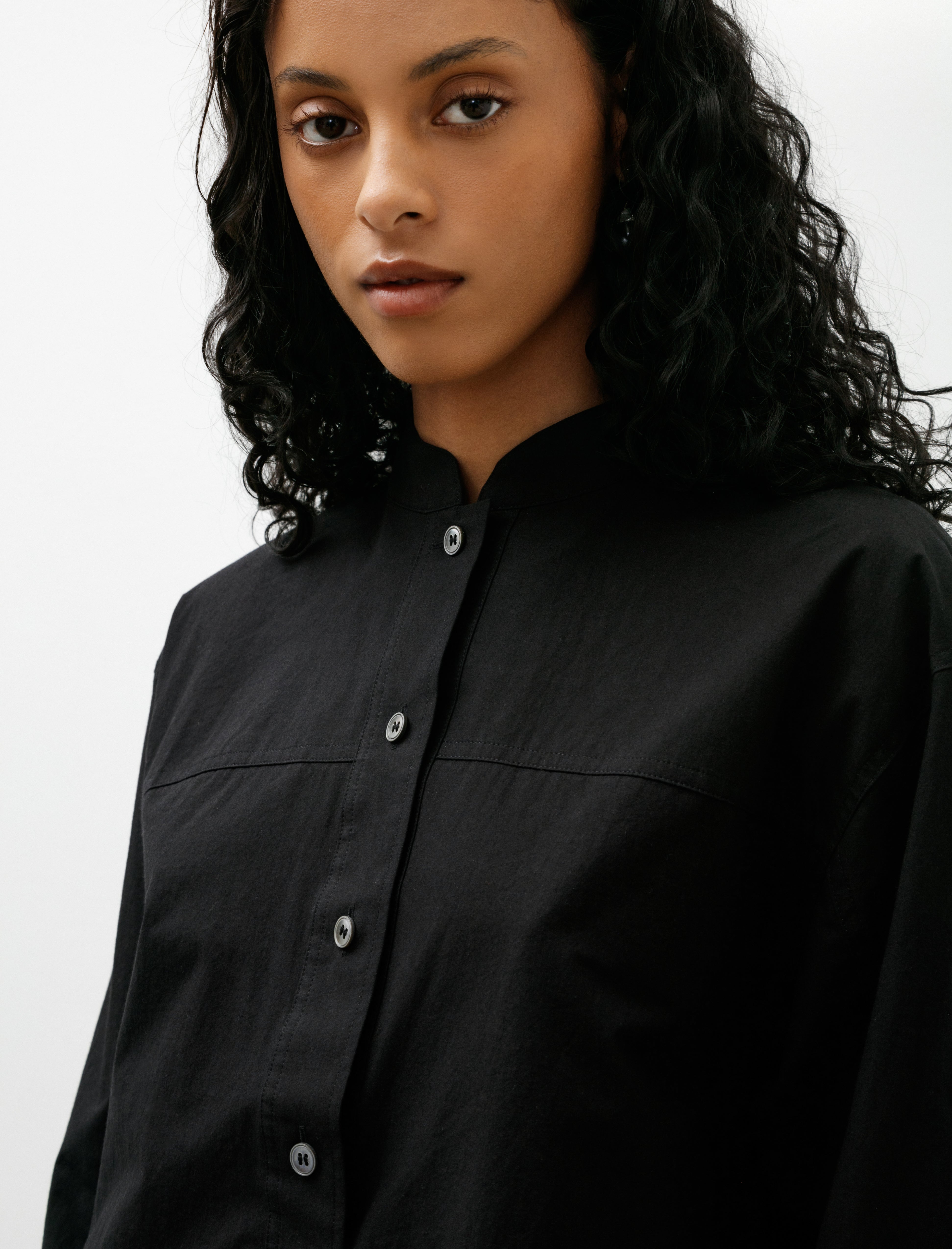 Studio Nicholson Vega Shirt Typewriter Cotton Black