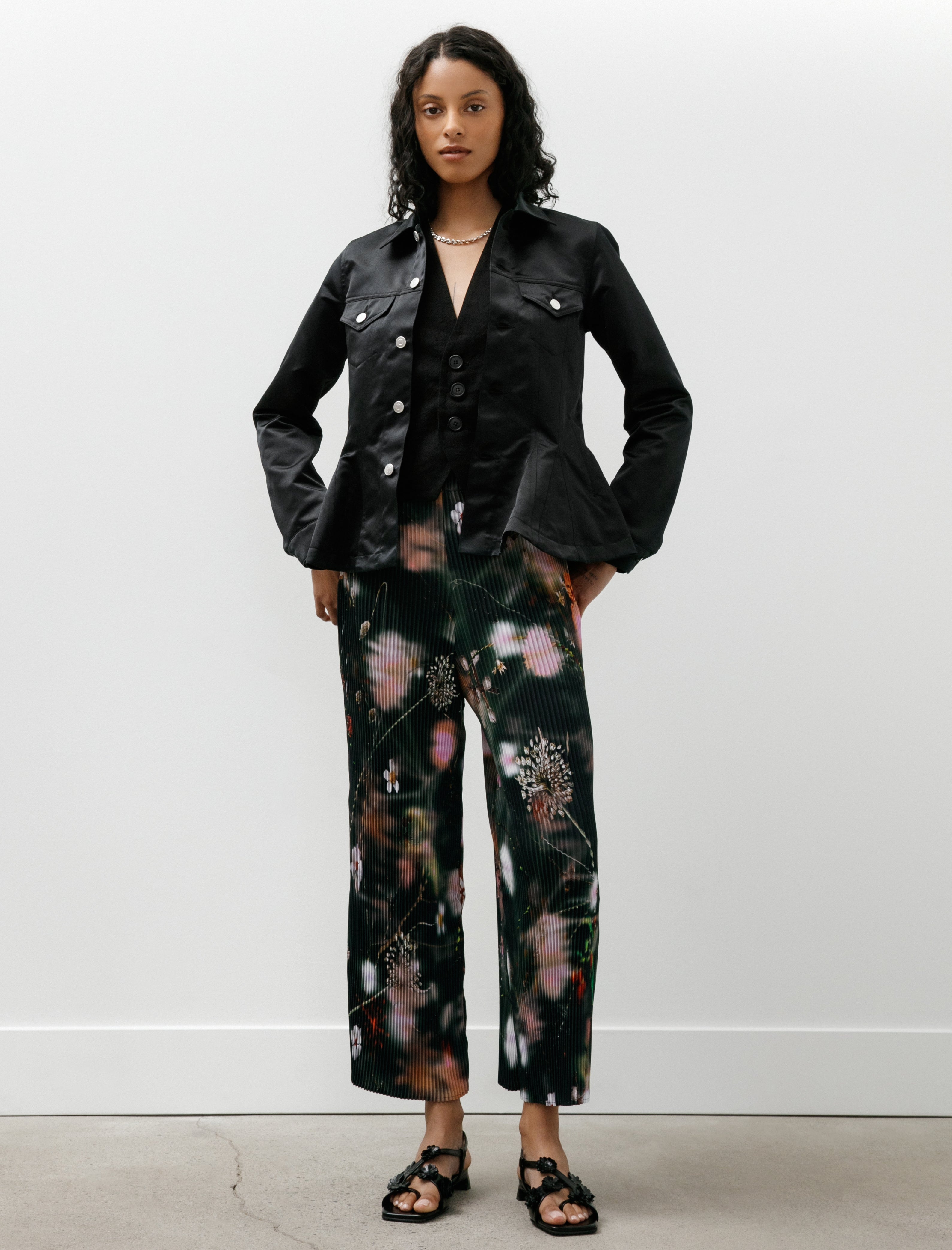 Comme des Garçons Comme des Garçons Peplum Poly Jean Jacket Black