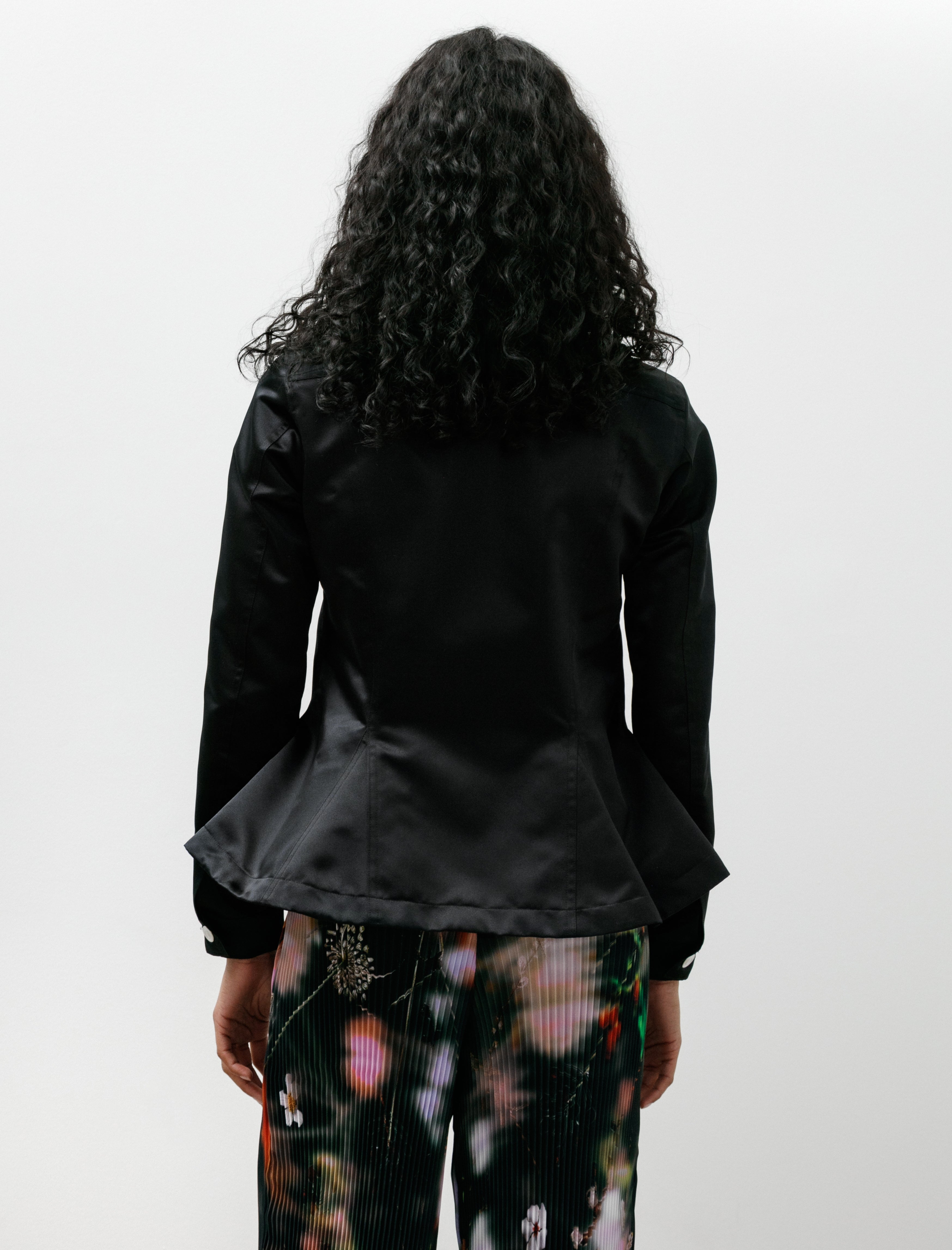 Comme des Garçons Comme des Garçons Peplum Poly Jean Jacket Black