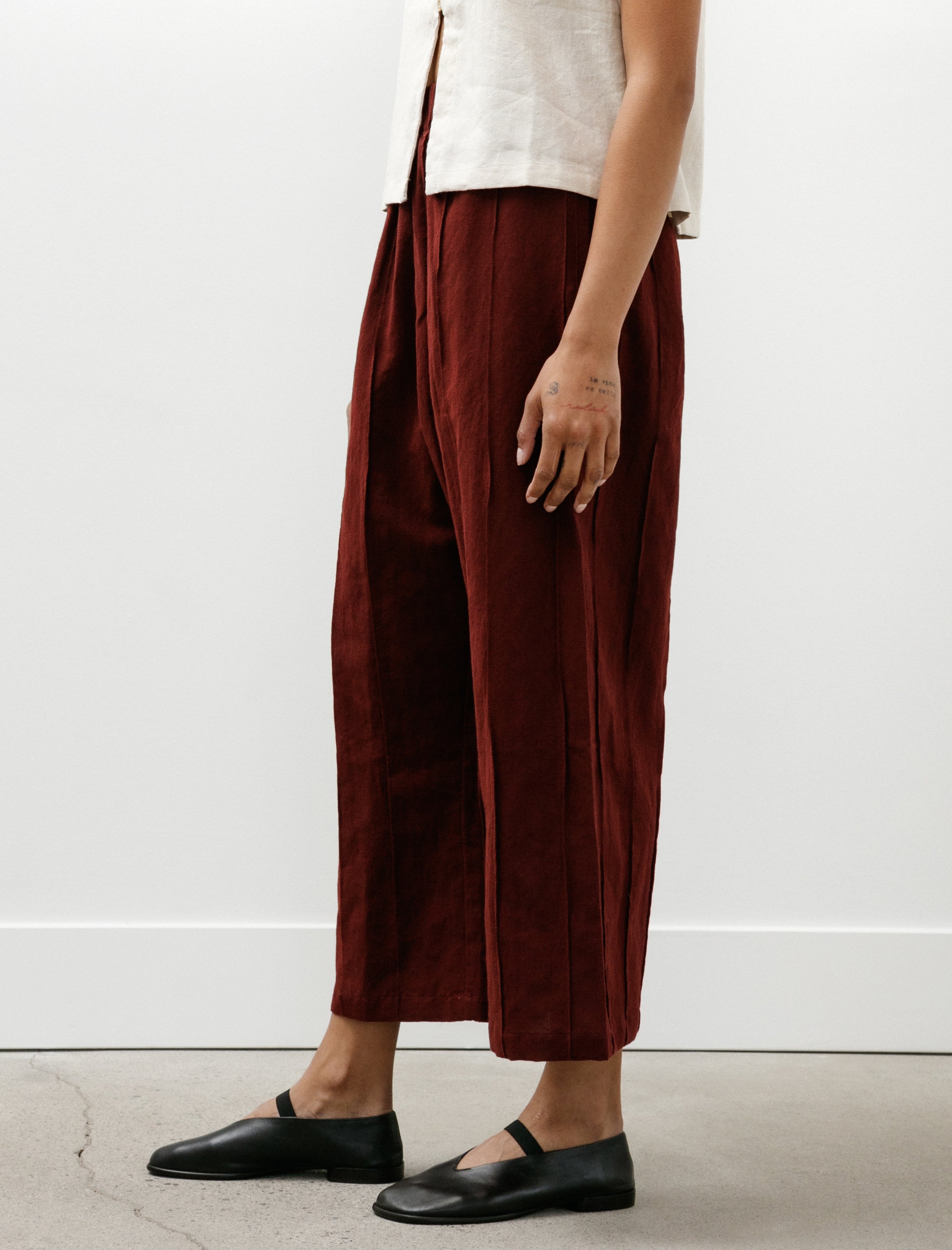 MAN-TLE WR20 Pants-3 Tuck Pants Sap Linen