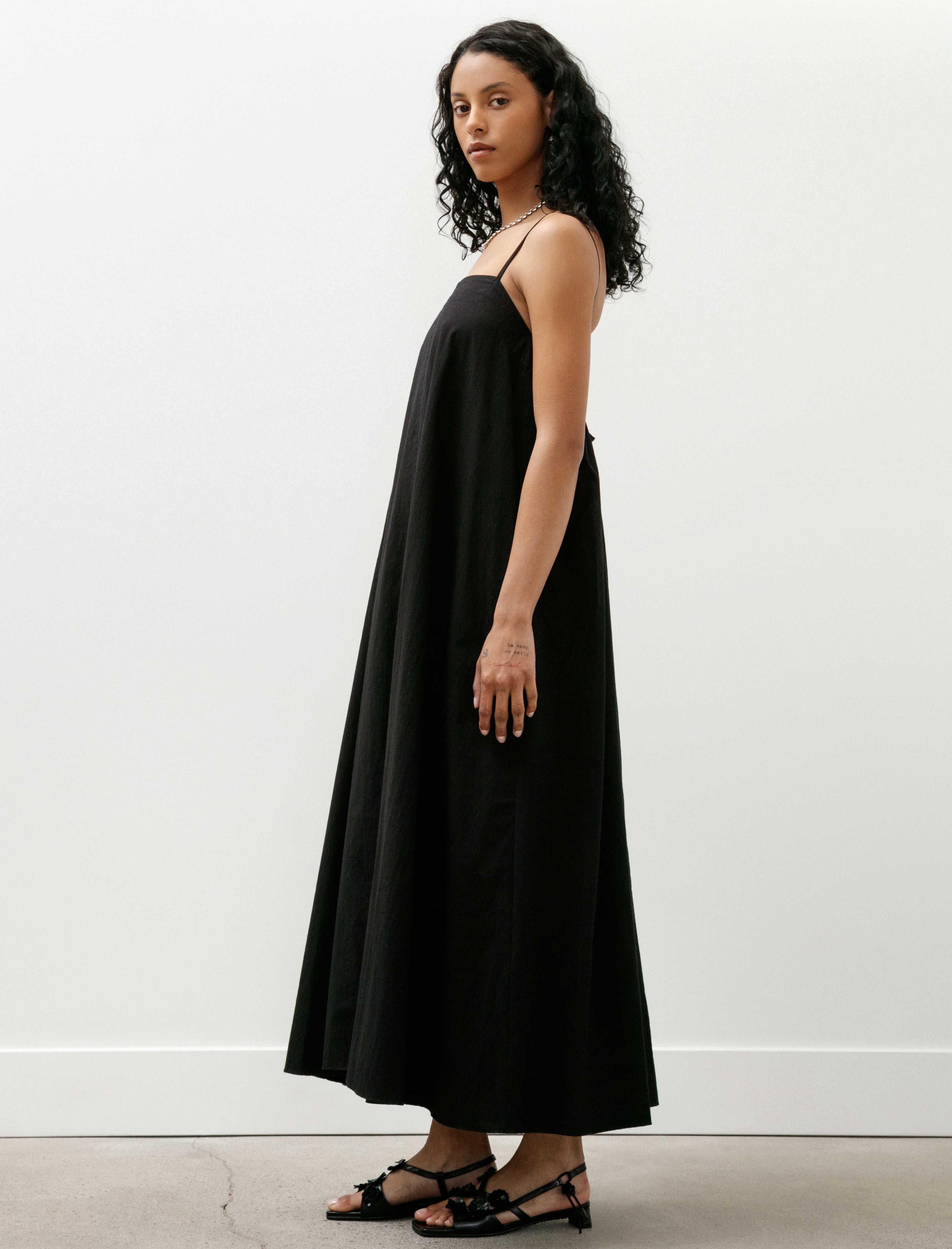 Studio Nicholson Achille Typewriter Cotton Dress Black