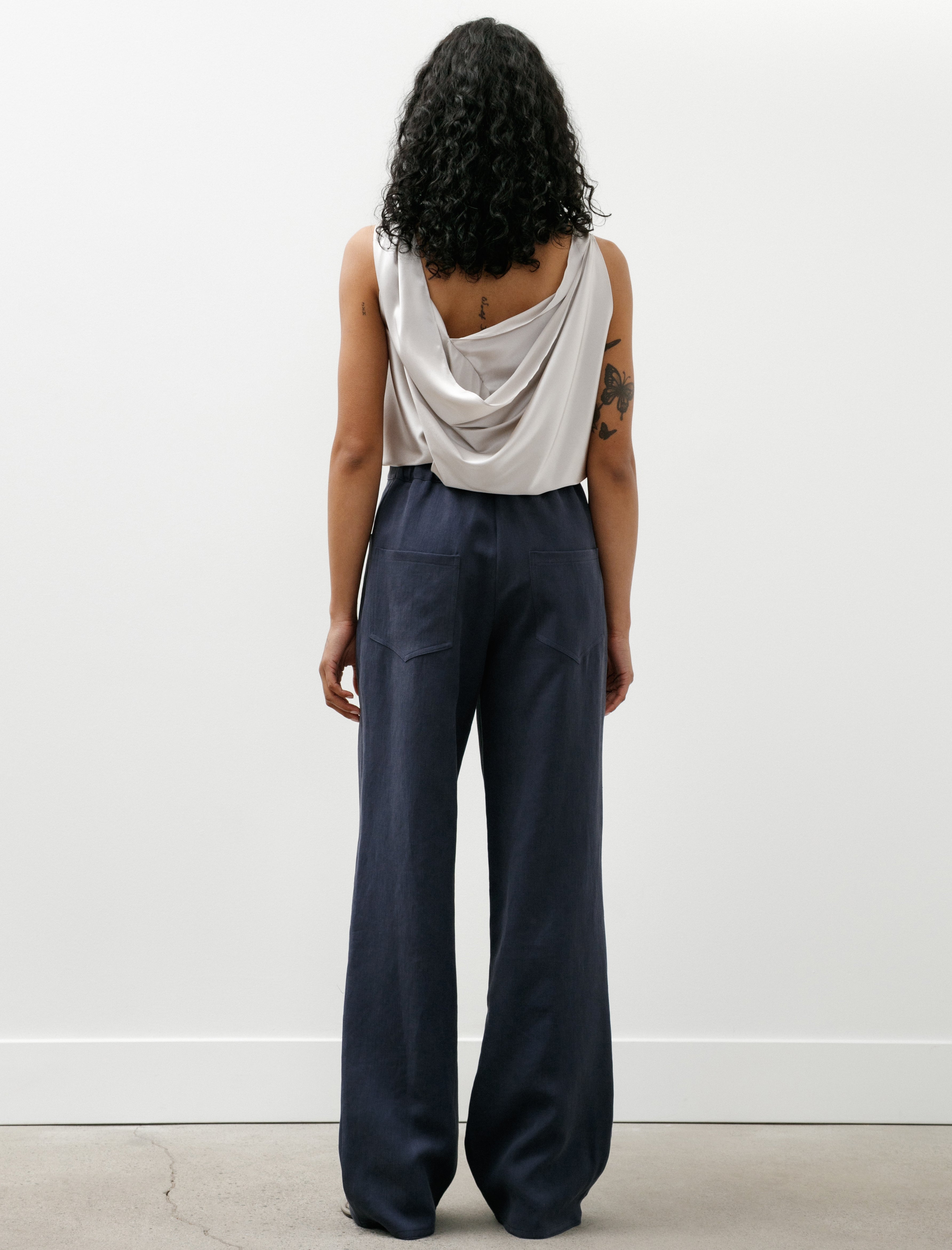 Dušan Full Pants Jeans Satin Linen Pacific