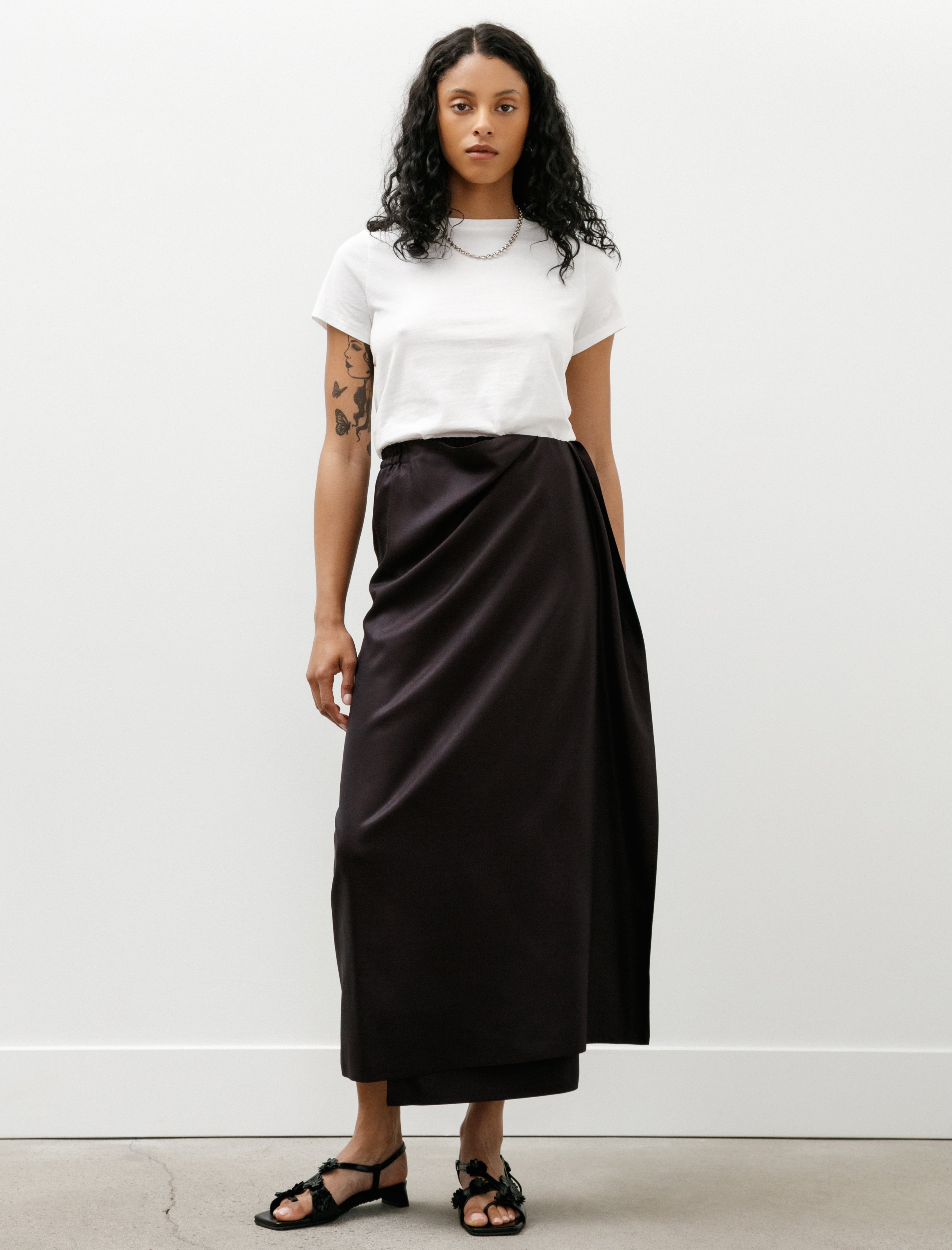 Dušan Long Sarong Skirt Twill Black Iris