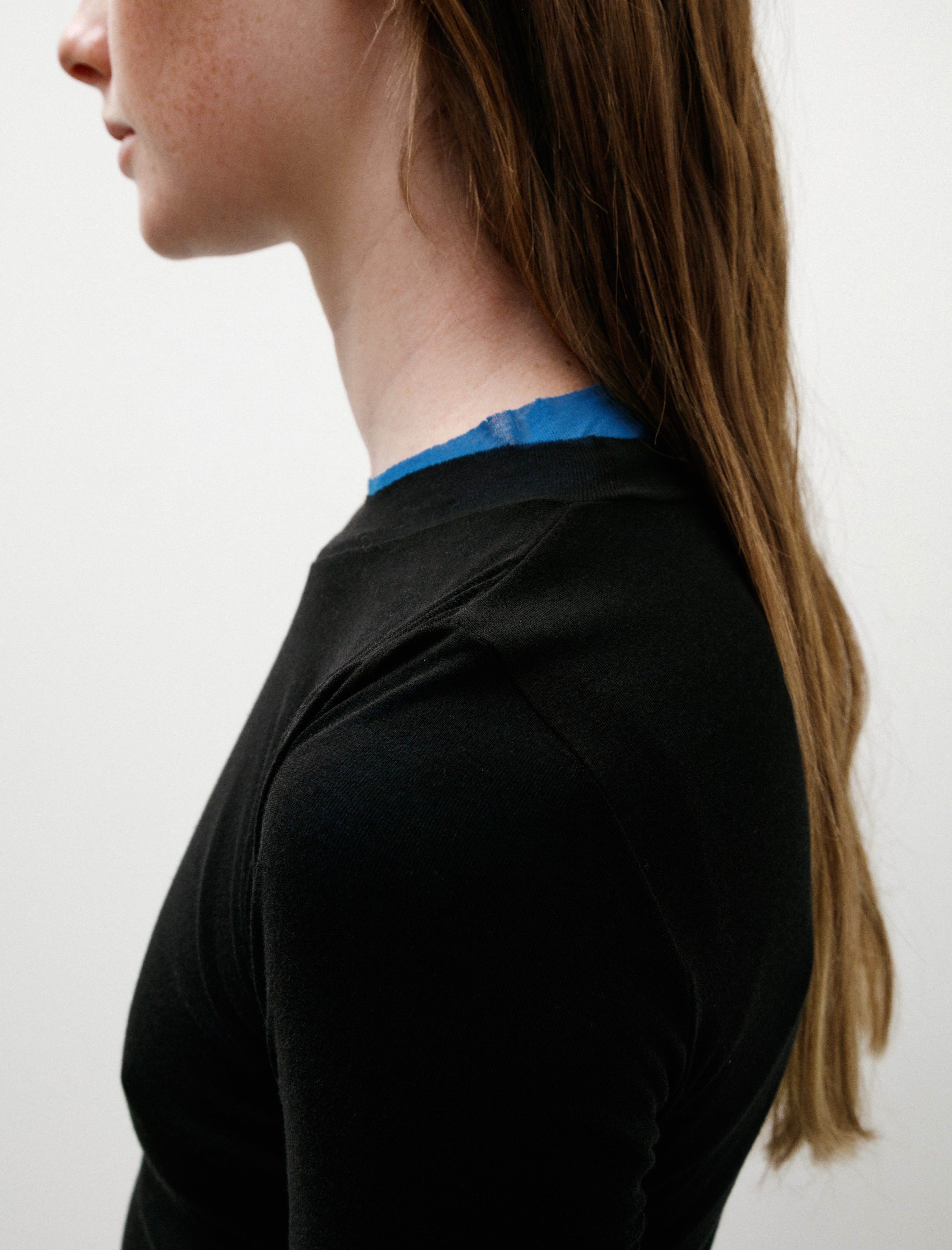 Super High Gauge Sheer Rib L/S Tee Black