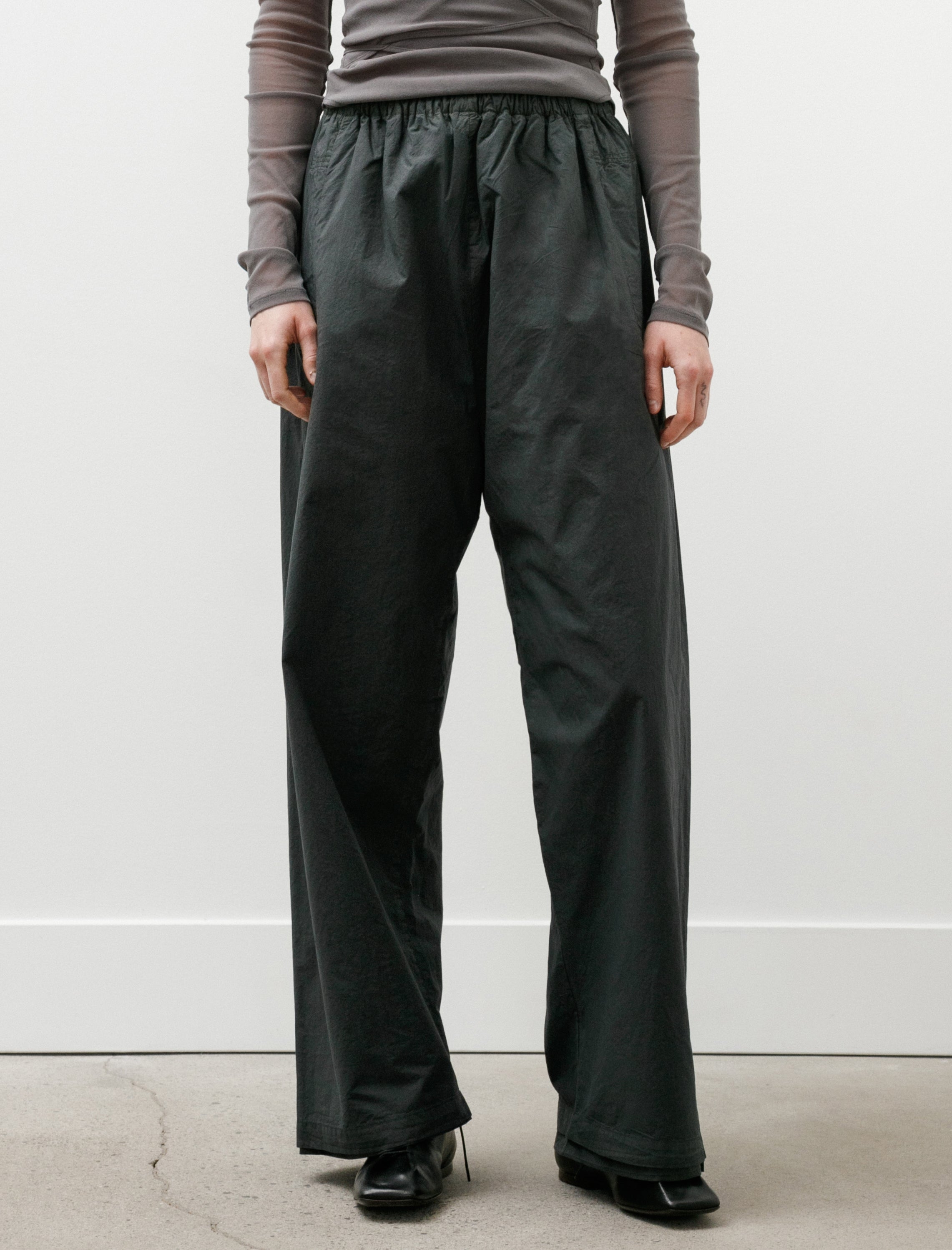 Gabriela Coll No.287 Poplin Double Flap Pocket Trousers Black
