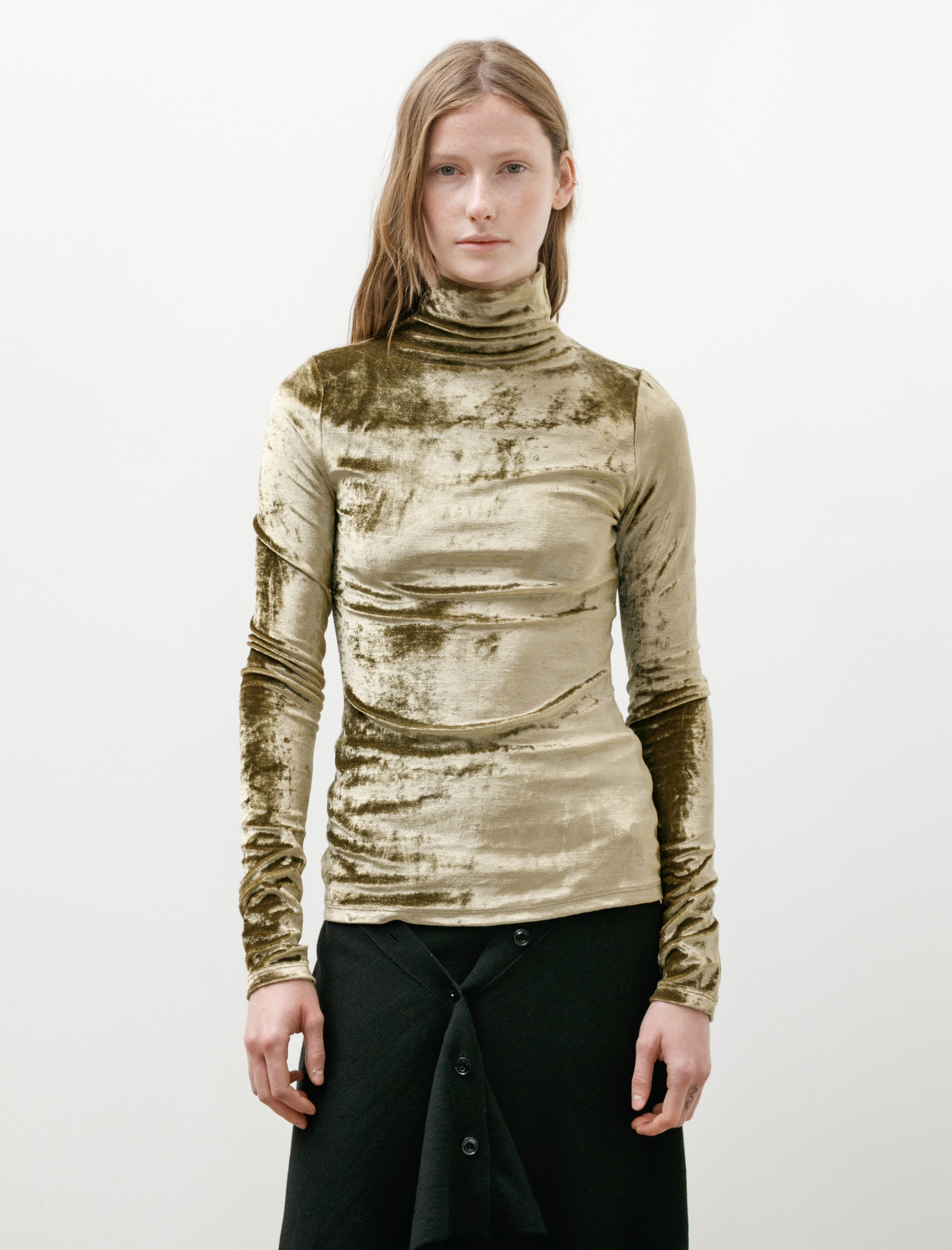 Lemaire Fitted High Neck Top Brass
