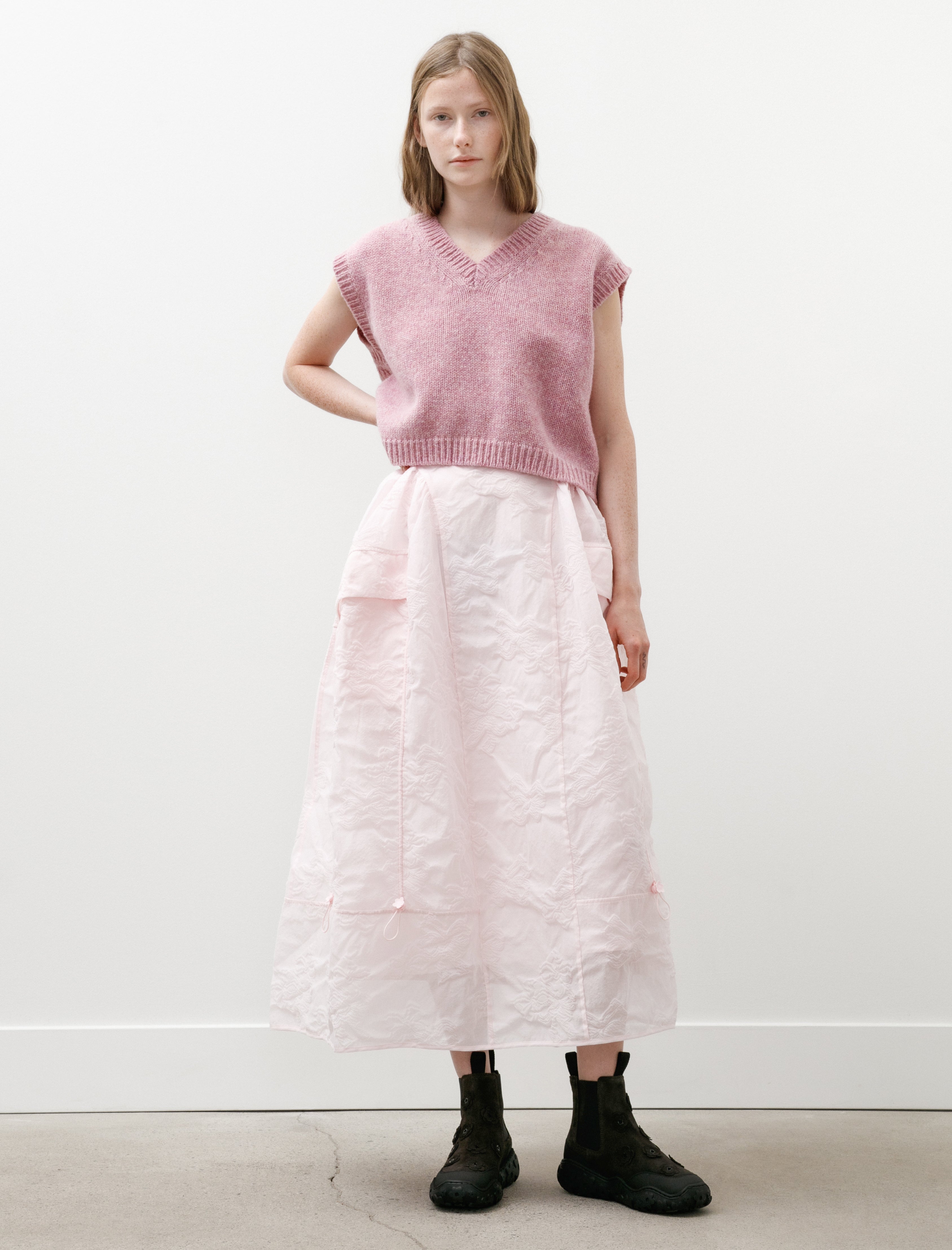 Cecilie Bahnsen Fuana Skirt Papillon Matelassé Soft Pink