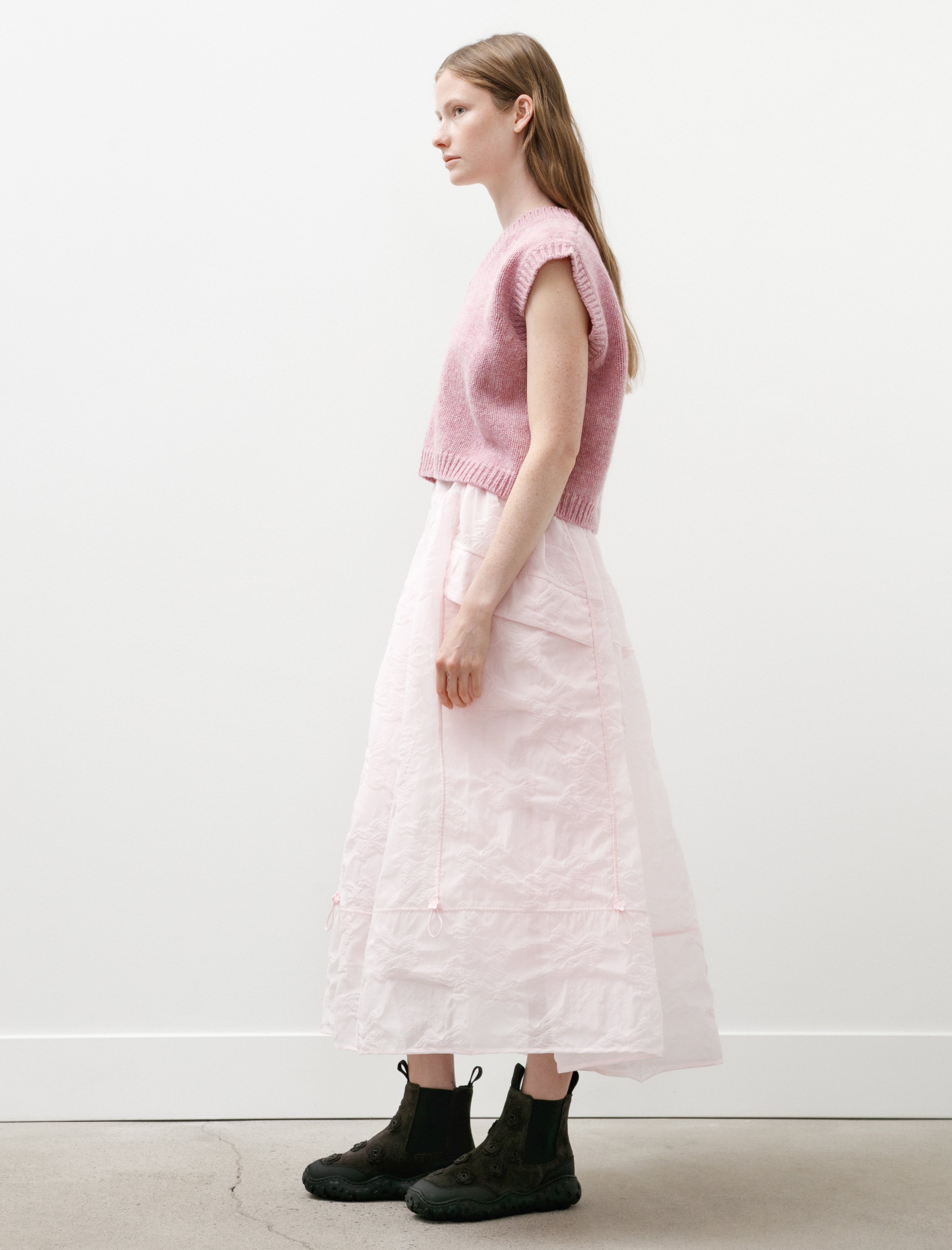 Cecilie Bahnsen Fuana Skirt Papillon Matelassé Soft Pink