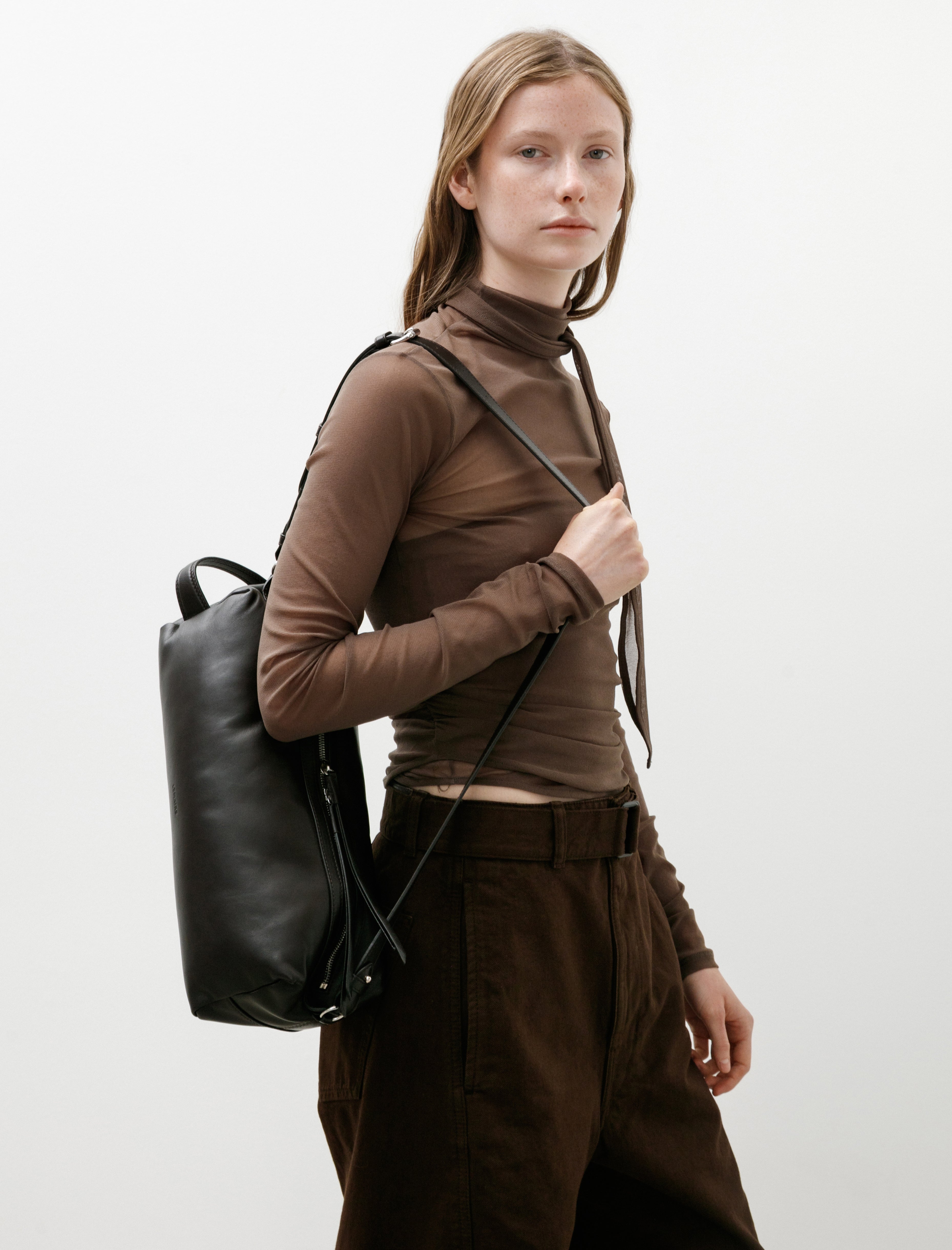 Lemaire The Care Slingbag Dark Chocolate
