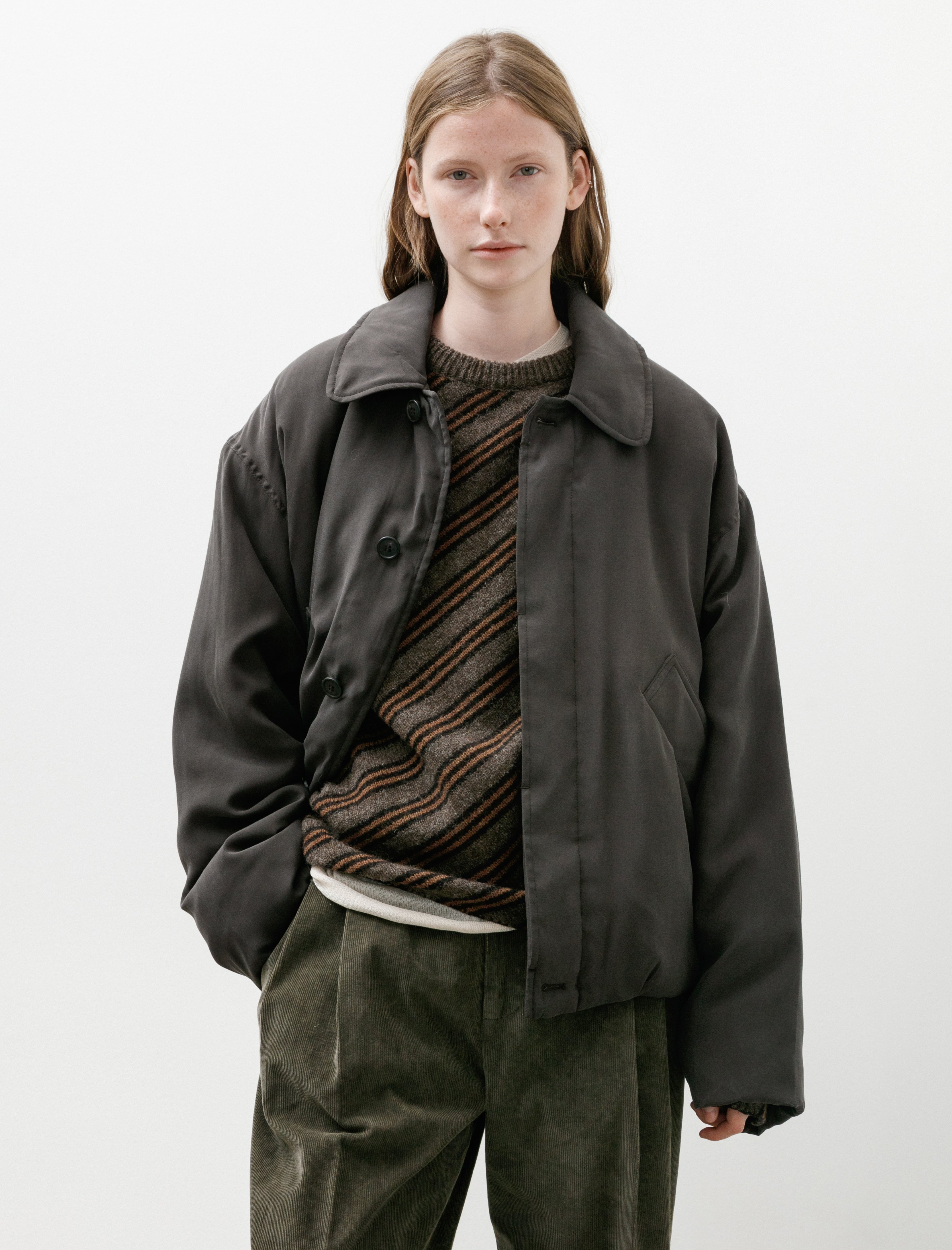 Cristaseya Cropped Padded Bomber Brown