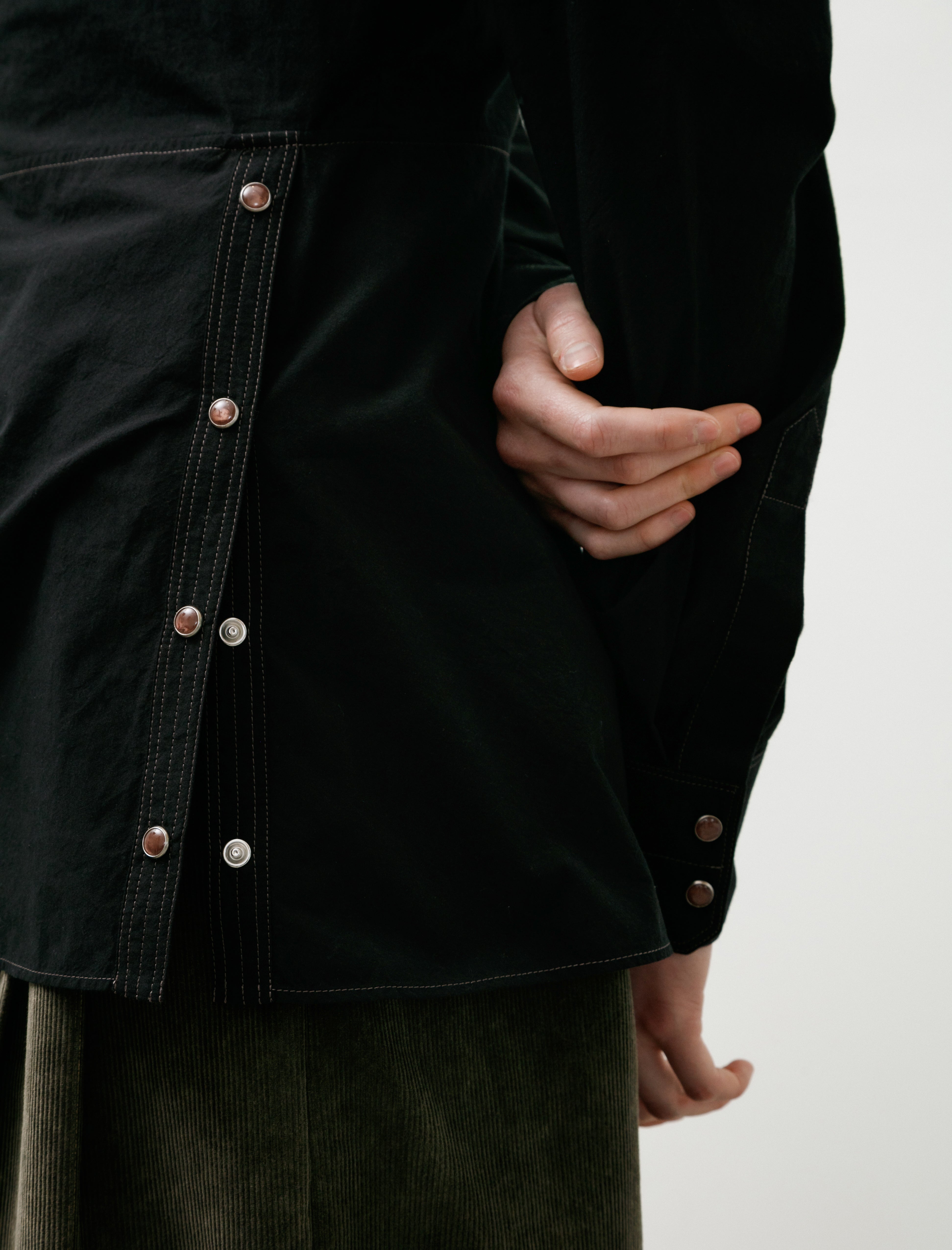 Lemaire Plastron Top W/Snaps Black