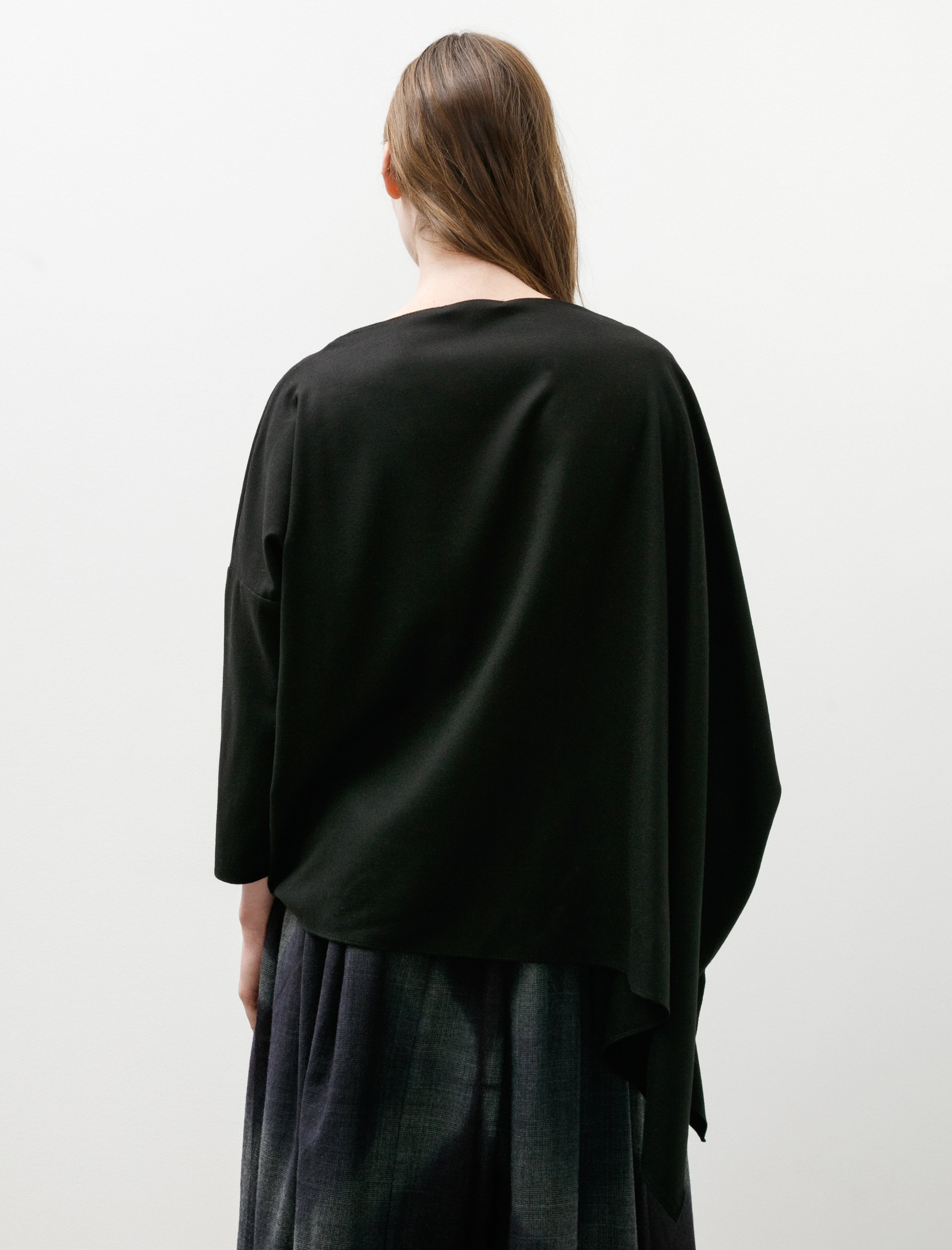 Dusan Asymmetrical T-Shirt Twill Flanella Black