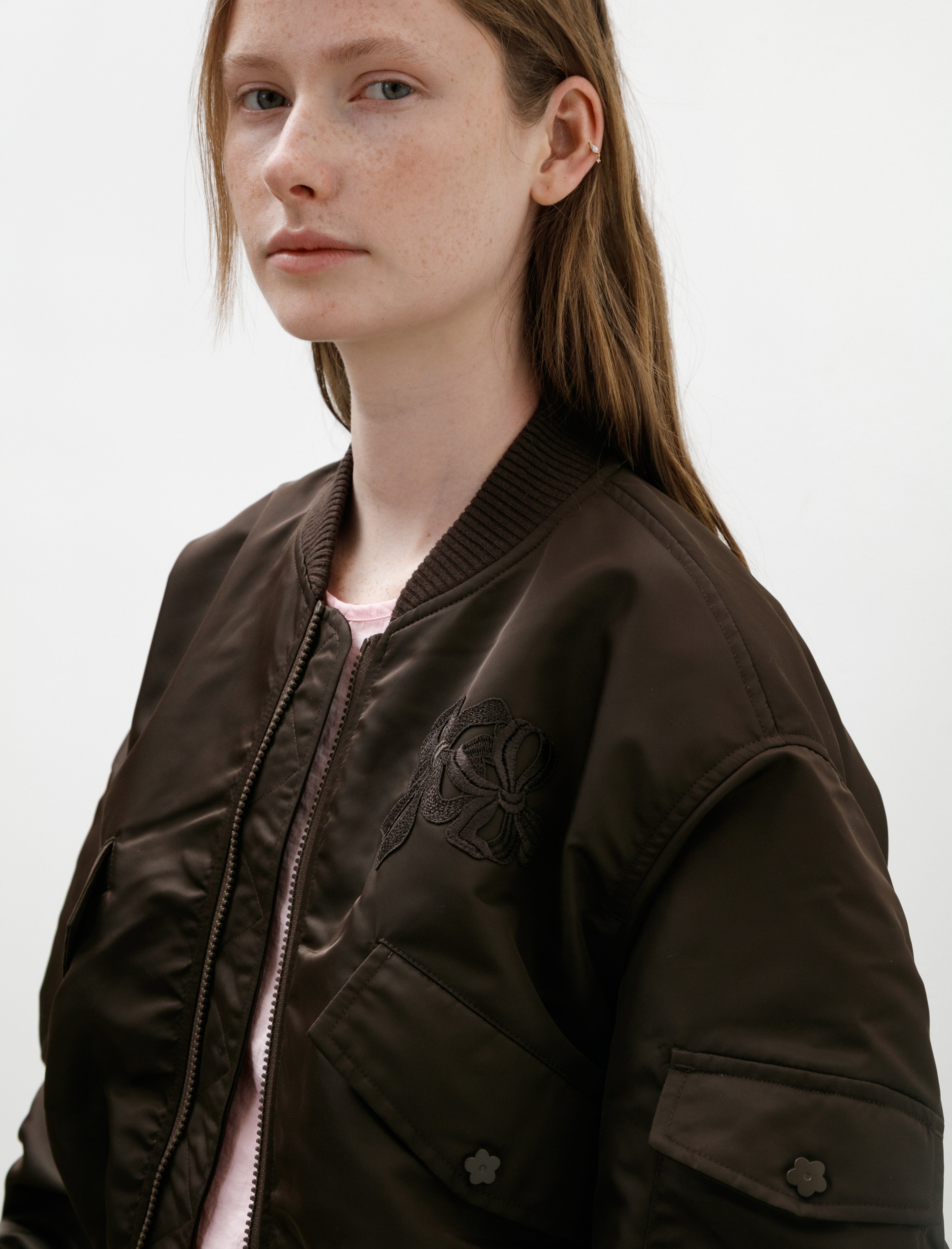 Cecilie Bahnsen Callie Bomber Technical Nylon Brown