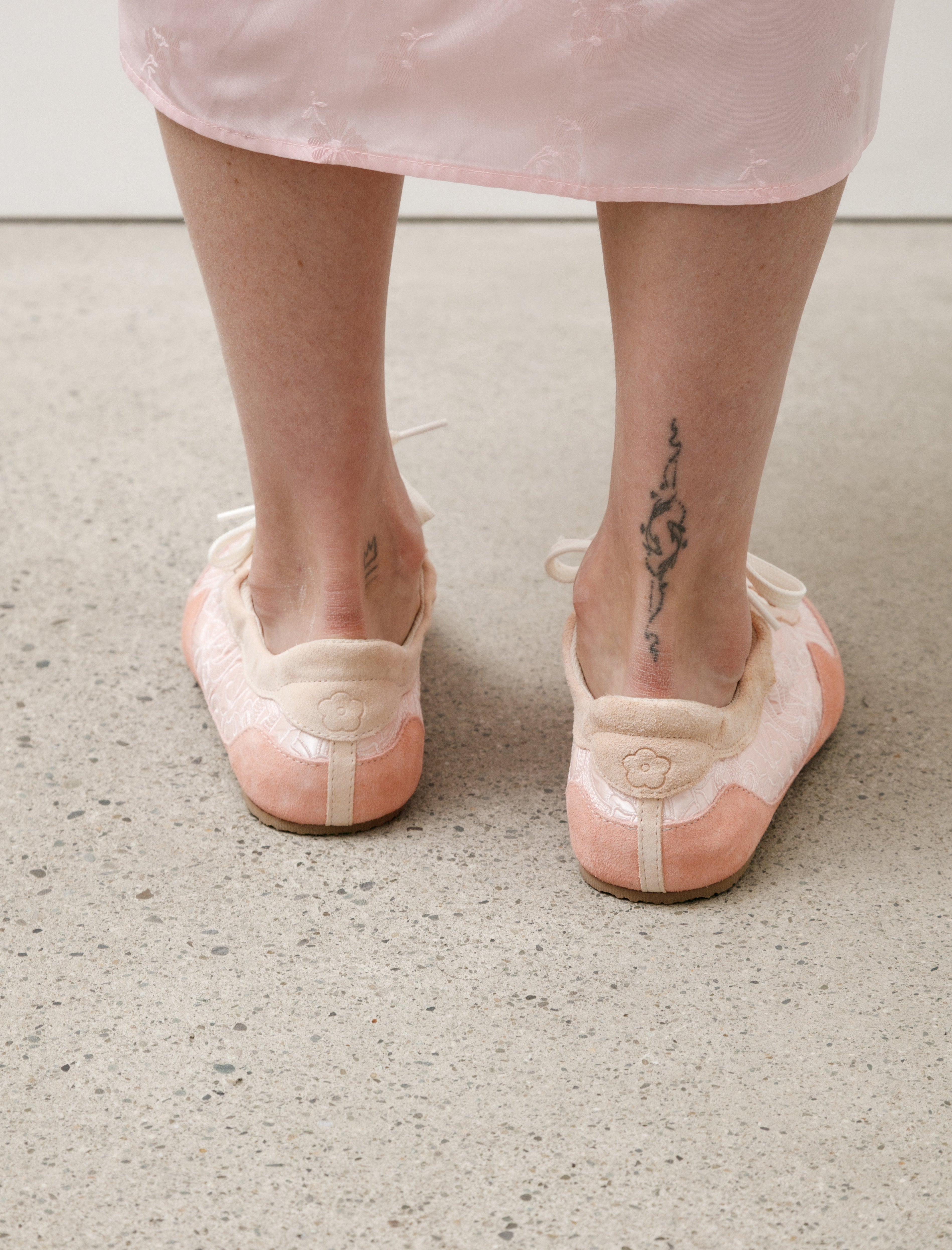 Cecilie Bahnsen Blaise Soft Sneakers Suede Nylon Blush Pink