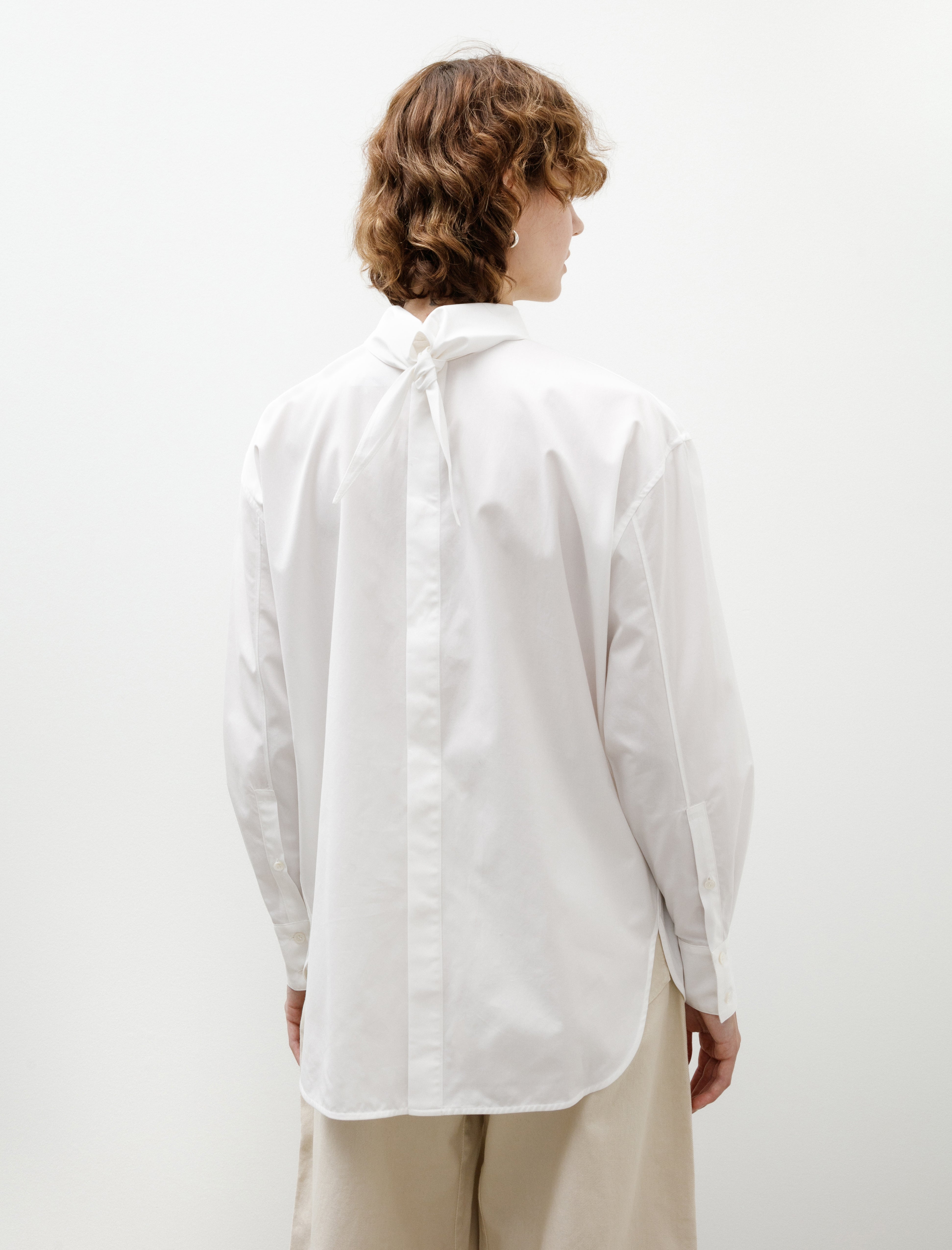 Kanako Sakai Reversible Embroidered Shirt White