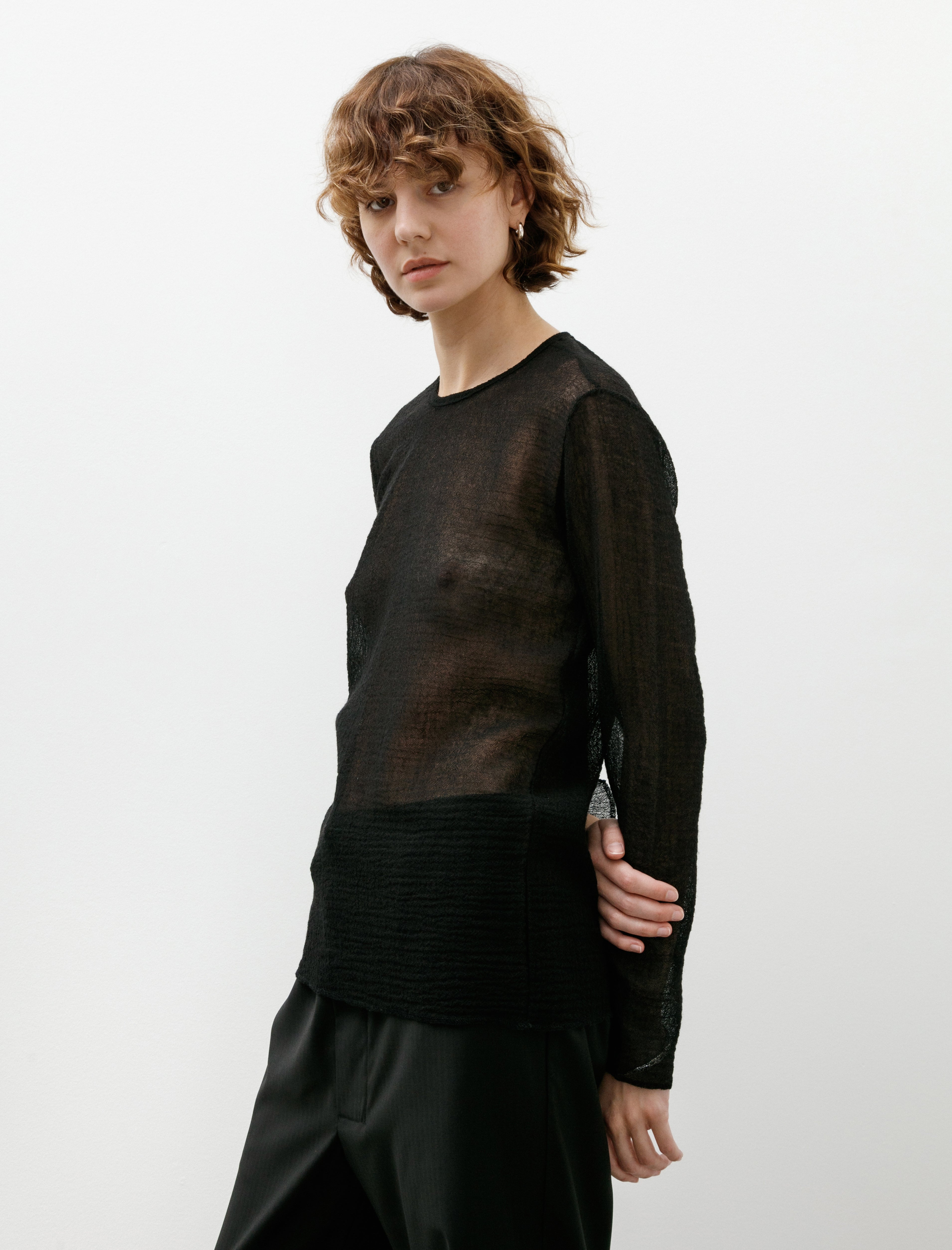 Gabriela Coll Garments No. 300 Wool Crushed Top Black