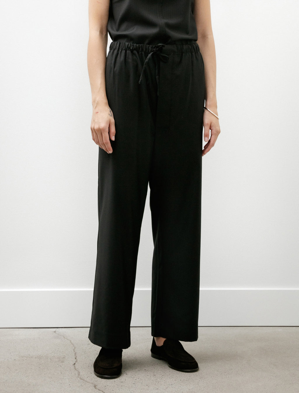 Gabriela Coll Garments No. 288 Fine Wool Drawstring Trousers Black