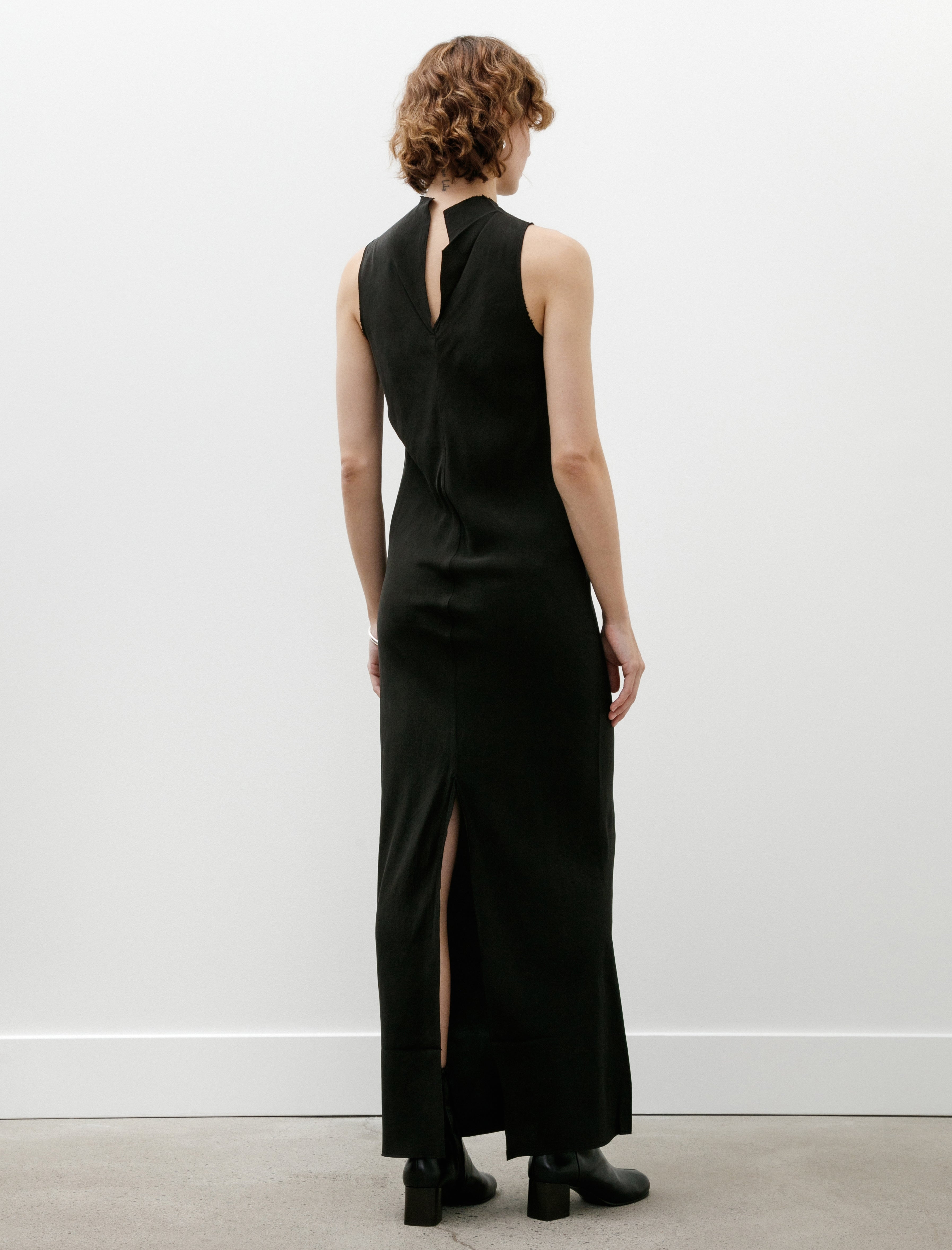 Gabriela Coll Garments No. 271 Cupro Center Seams Dress Black