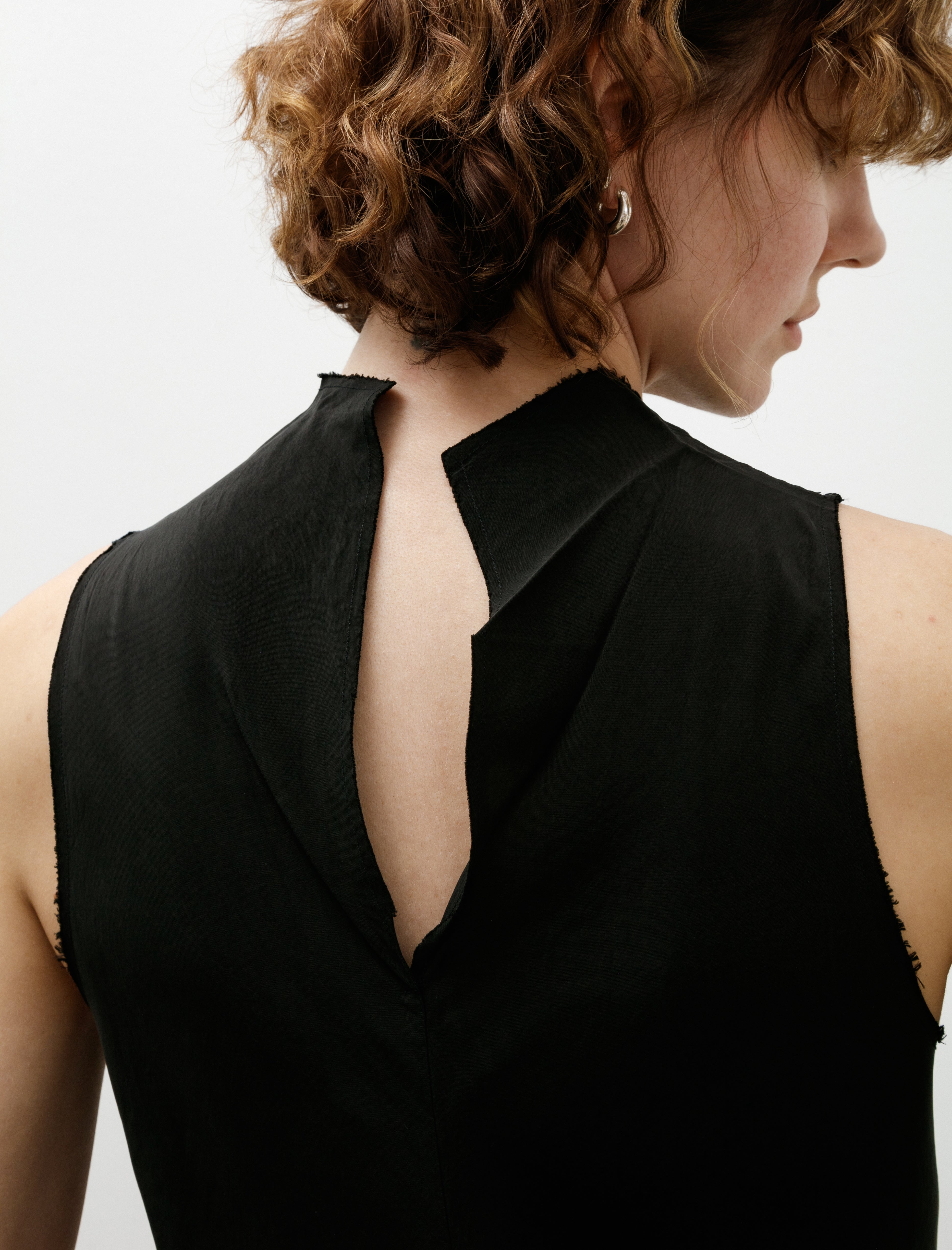 Gabriela Coll Garments No. 271 Cupro Center Seams Dress Black