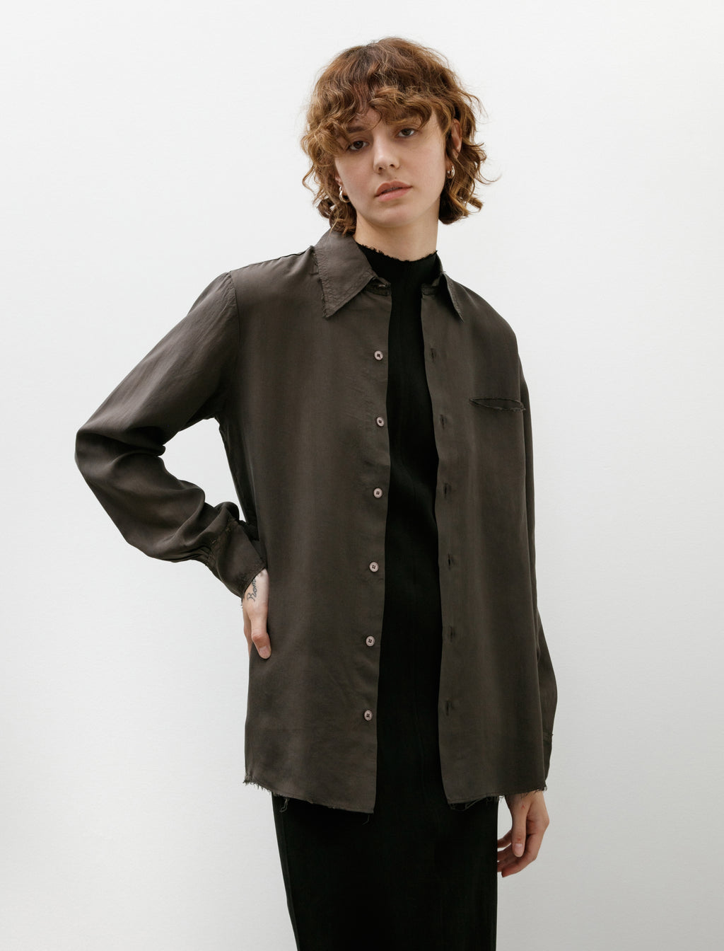 Gabriela Coll Garments No. 157 Double Cupro Pocket Shirt Brown – Neighbour