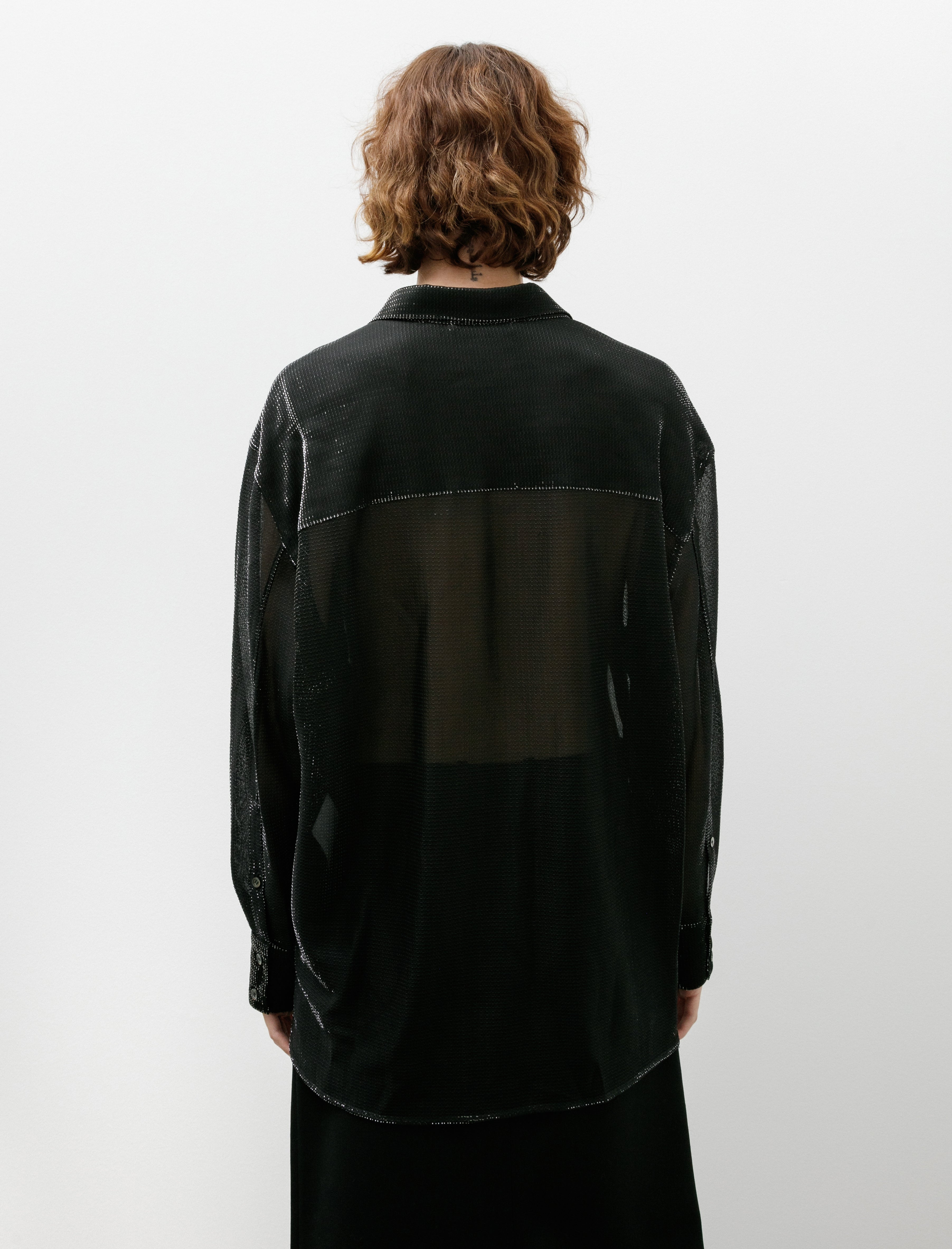 Kanako Sakai Metallic Jersey Shirt Black