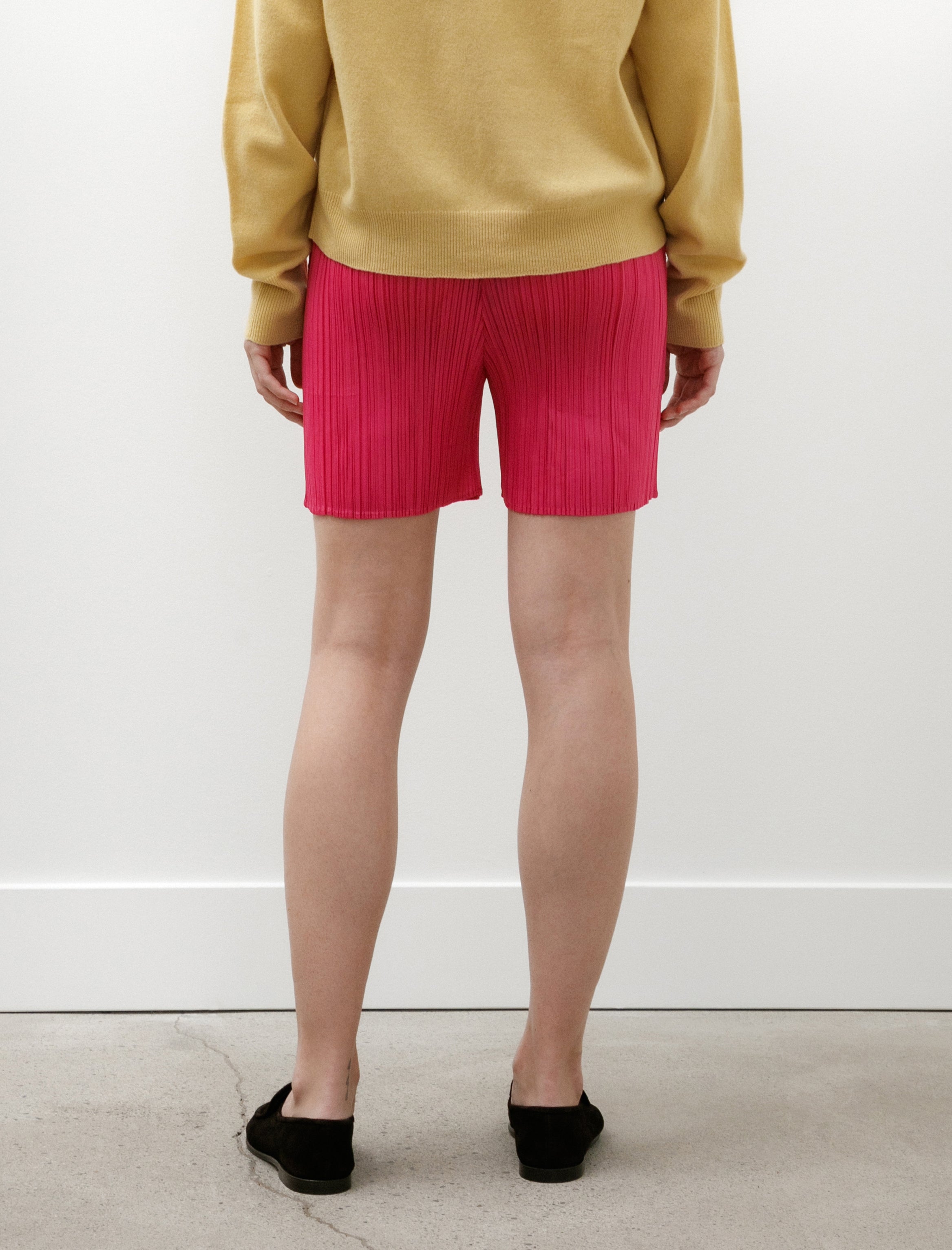Pleats Please by Issey Miyake Lucid Pleats Shorts Bright Pink