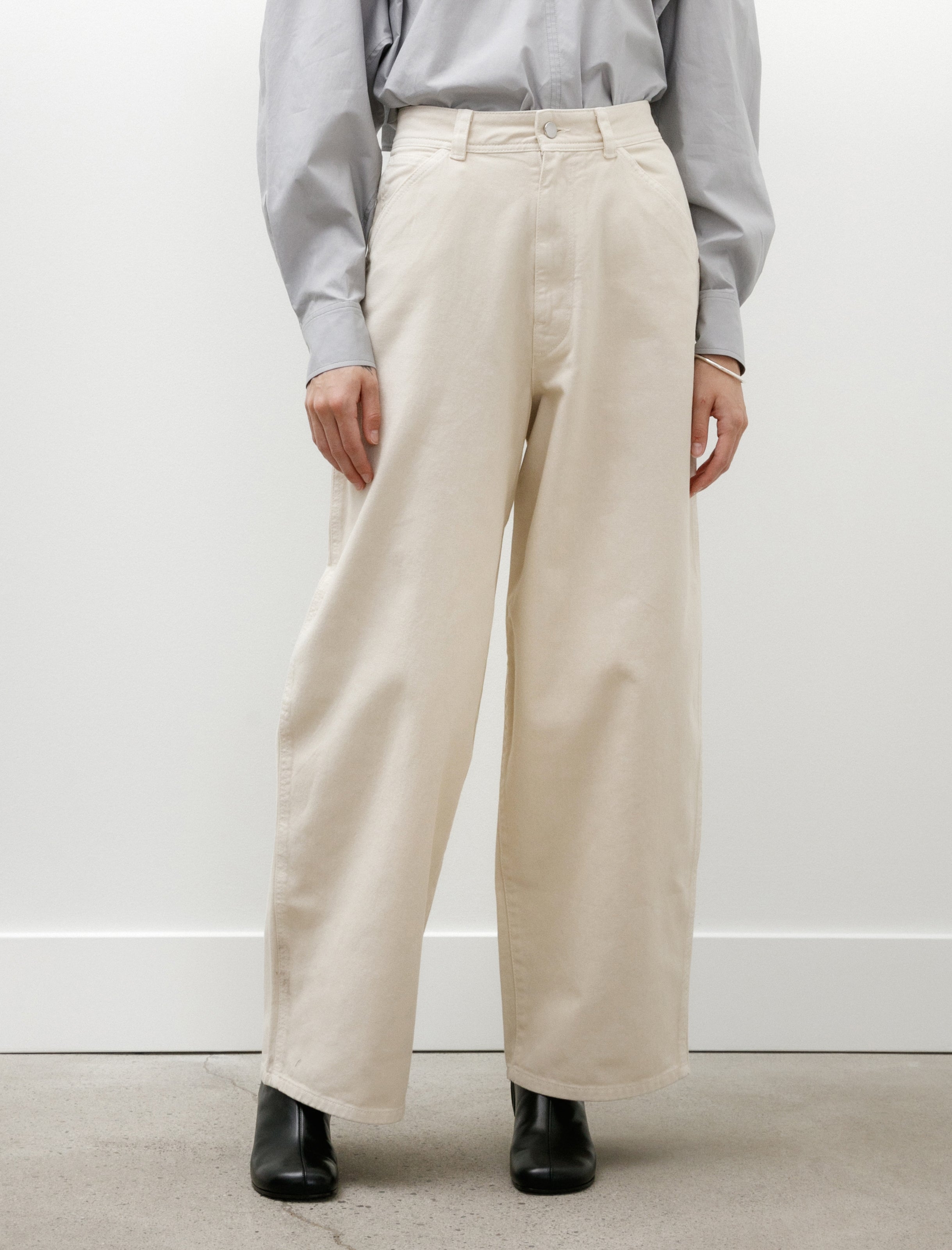 Lemaire Large Pants Denim Snow Clay
