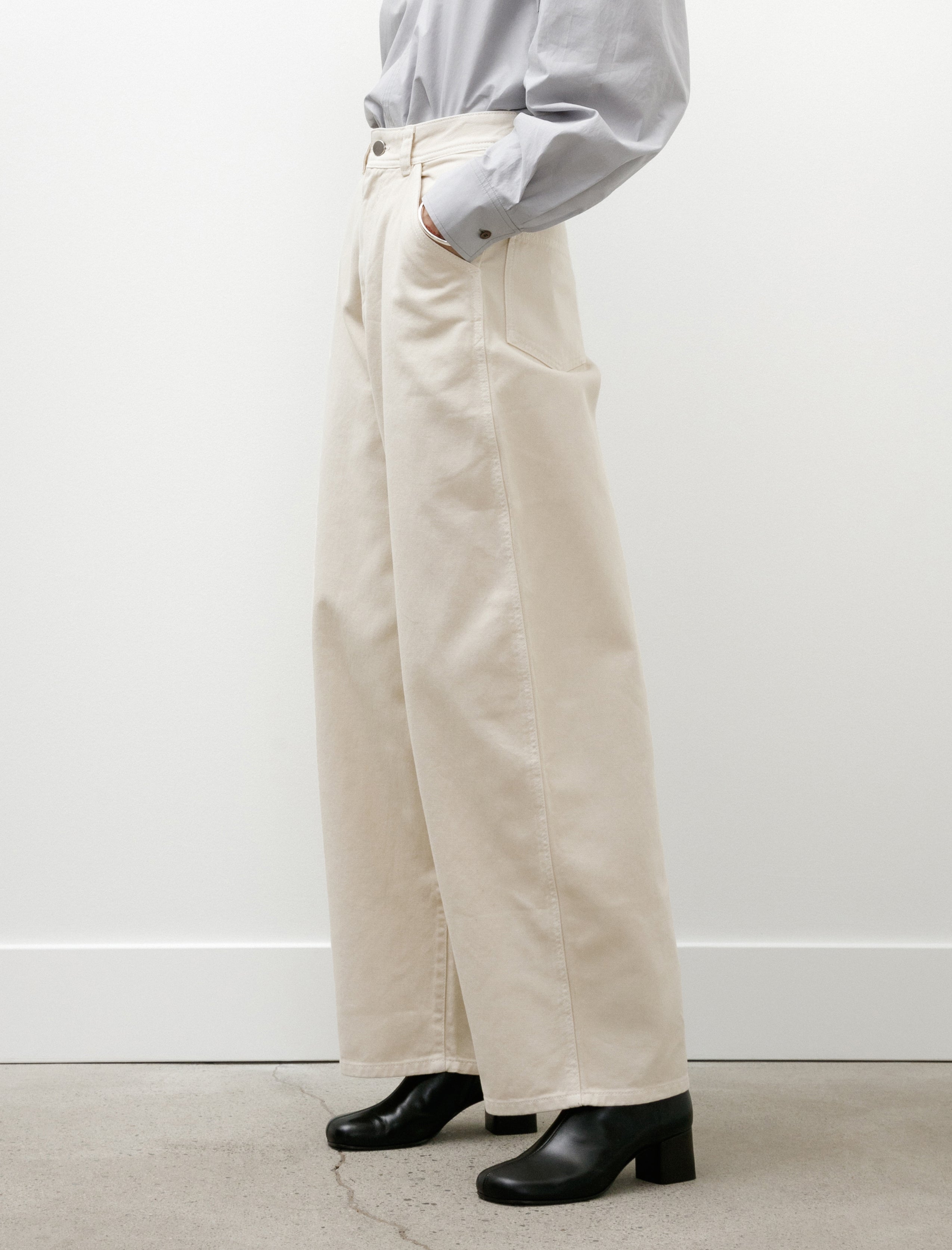 Lemaire Large Pants Denim Snow Clay