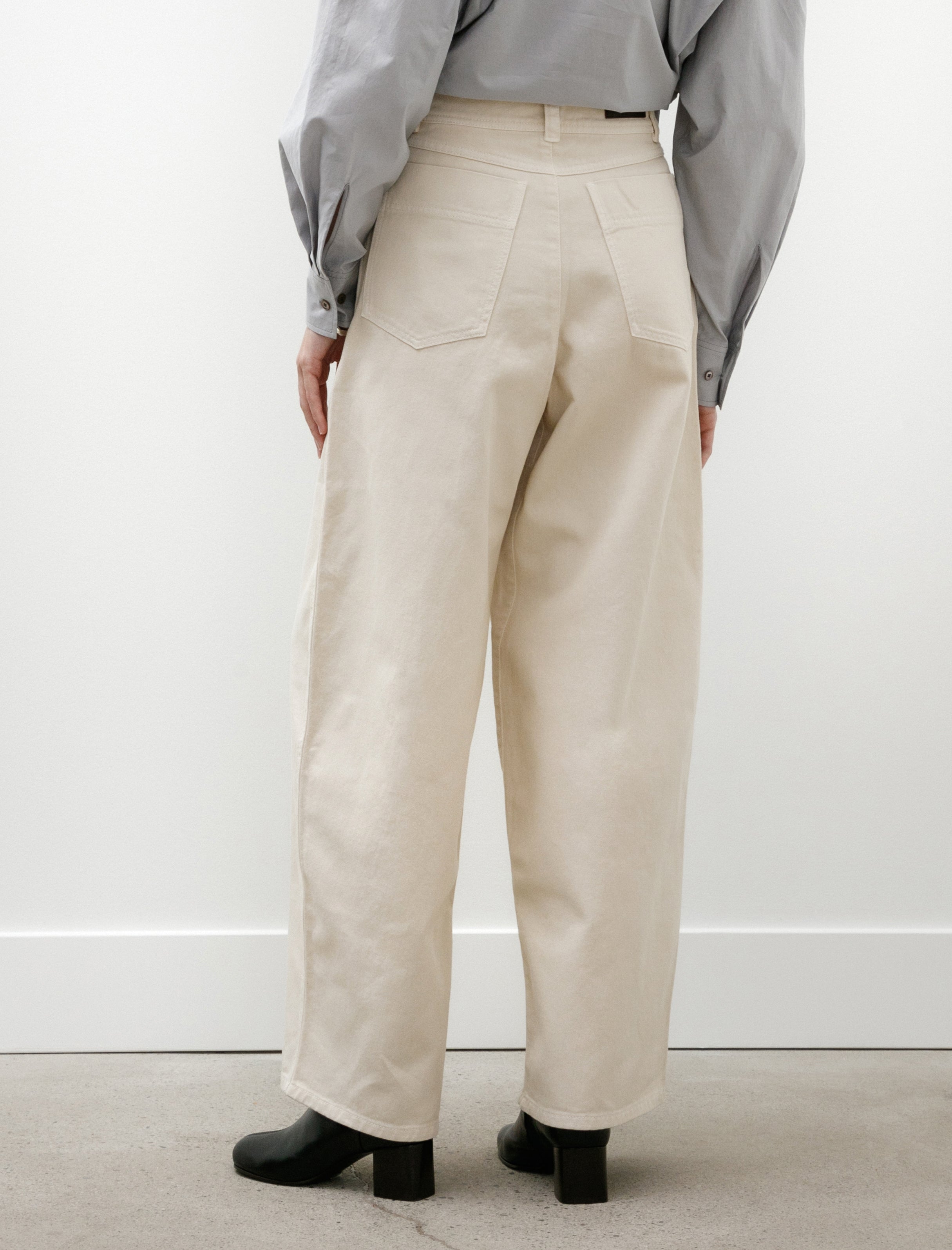 Lemaire Large Pants Denim Snow Clay
