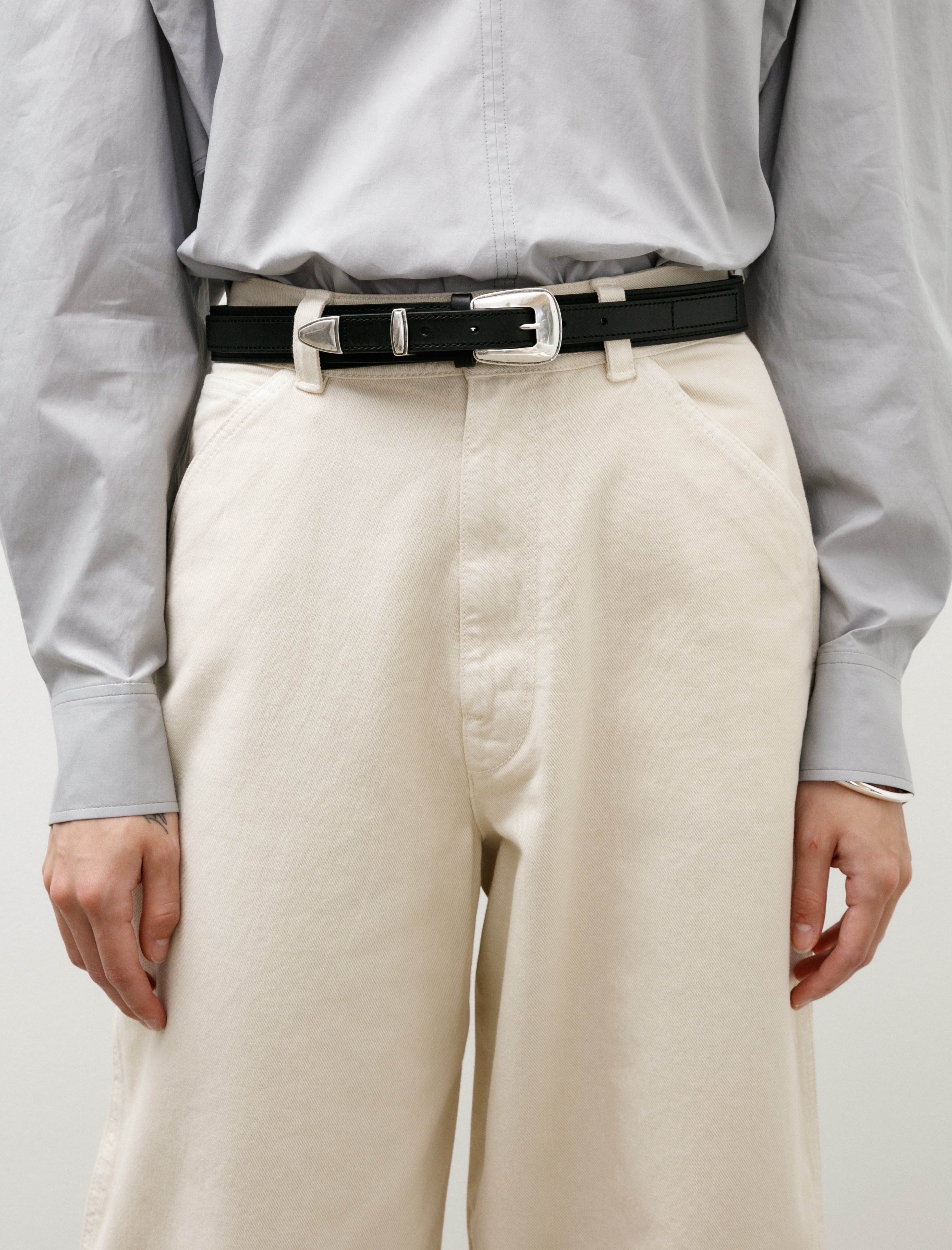 Lemaire Minimal Western Belt Black