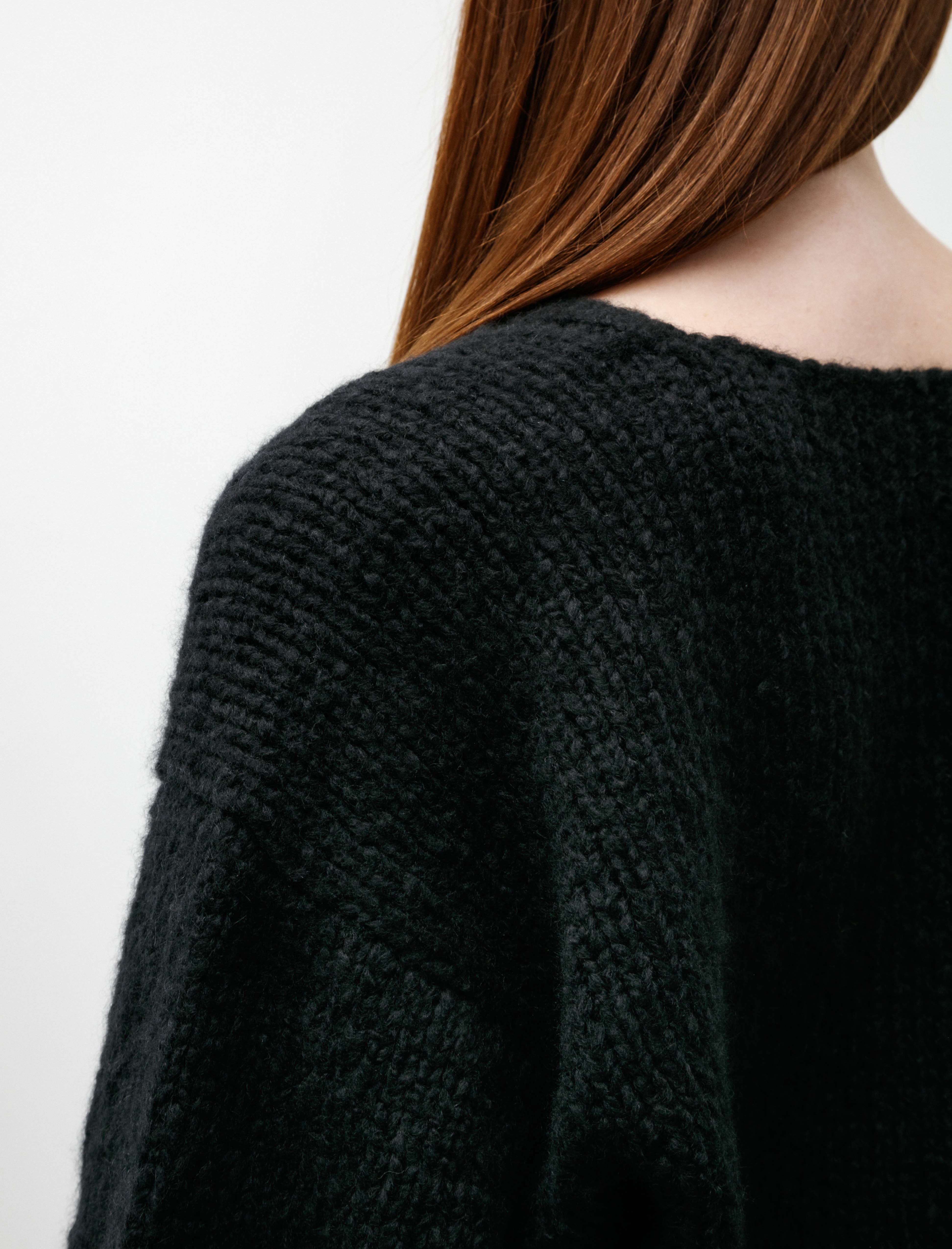 Comoli Cashmere Silk Low Gauge Knit Black