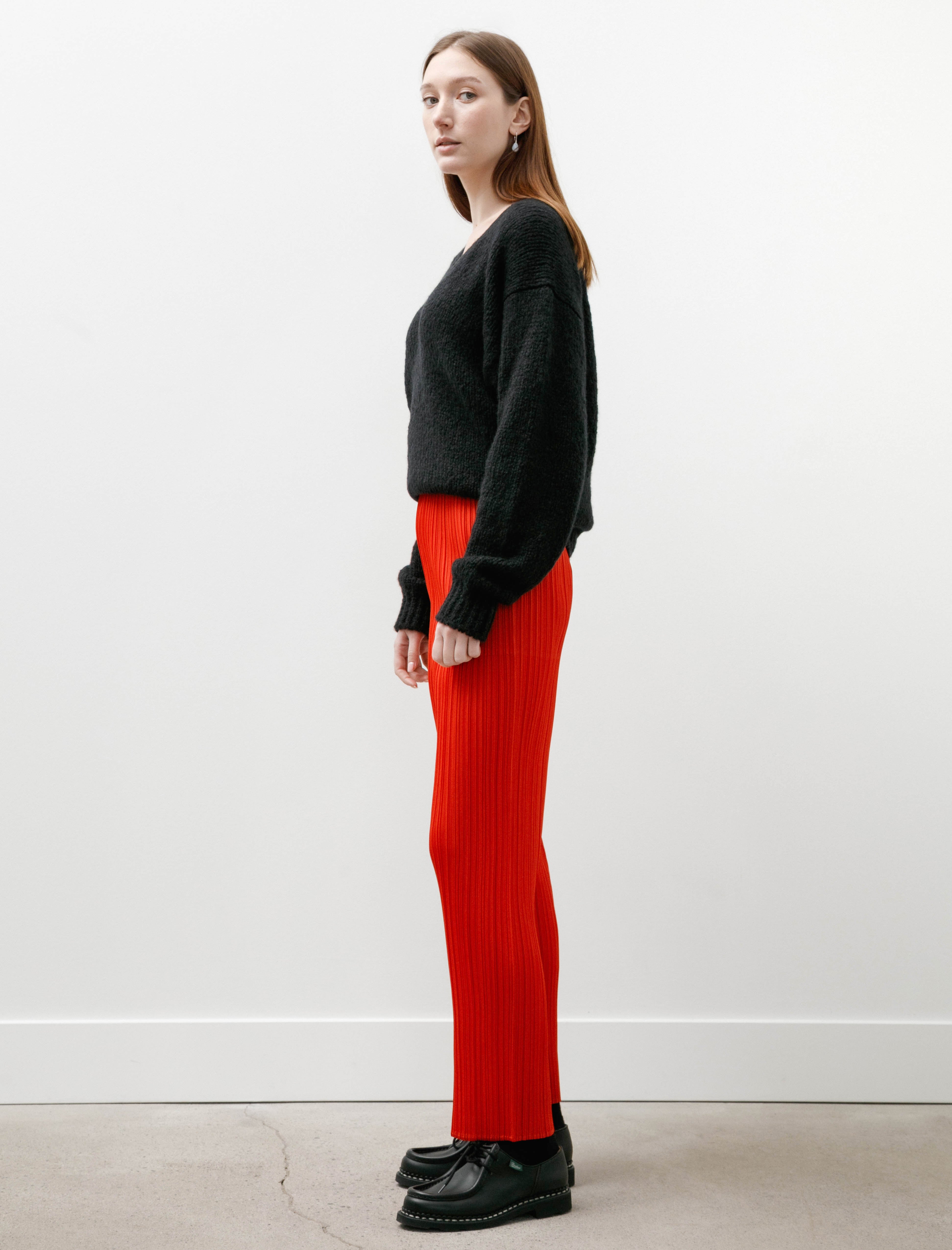 Pleats Please by Issey Miyake Monthly Colors Straight Leg Pants Red