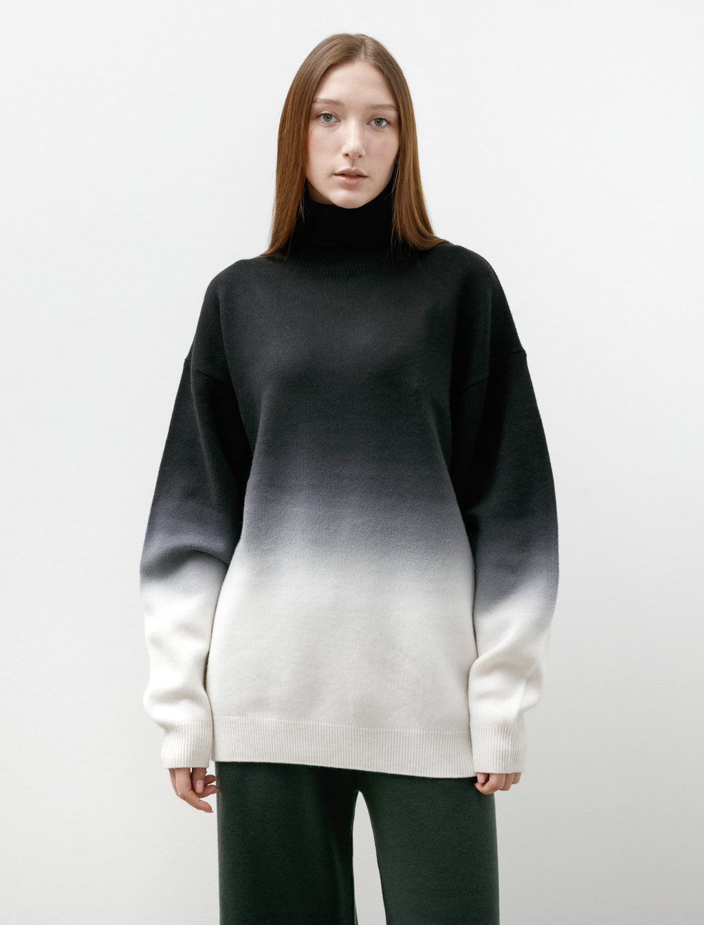 【Note】 Graphpaper Wool Pull Over Graphpaper Gradient Dyed Wool High Neck Black – Neighbour