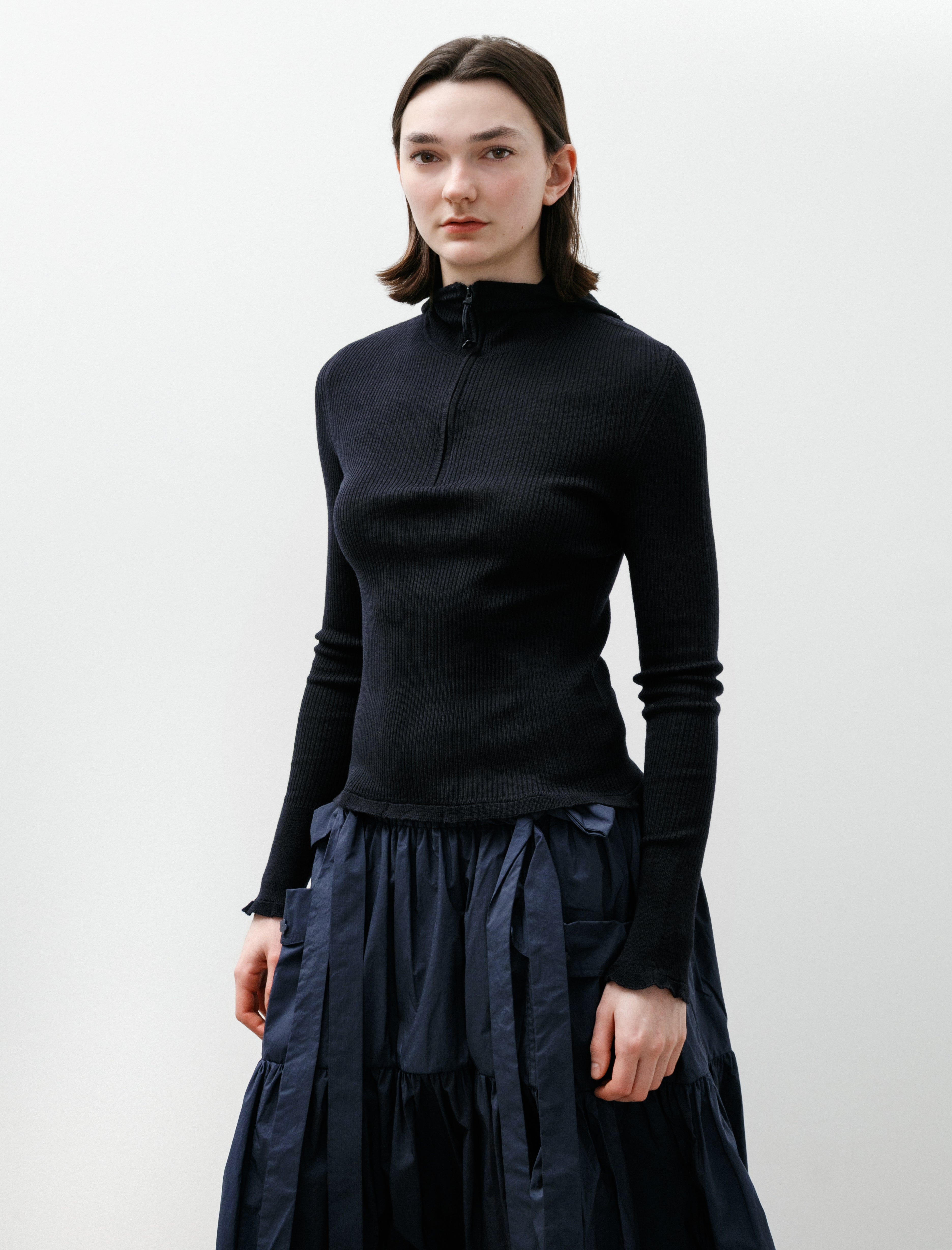 Cecilie Bahnsen Belma Hoodie Summer Merino Navy