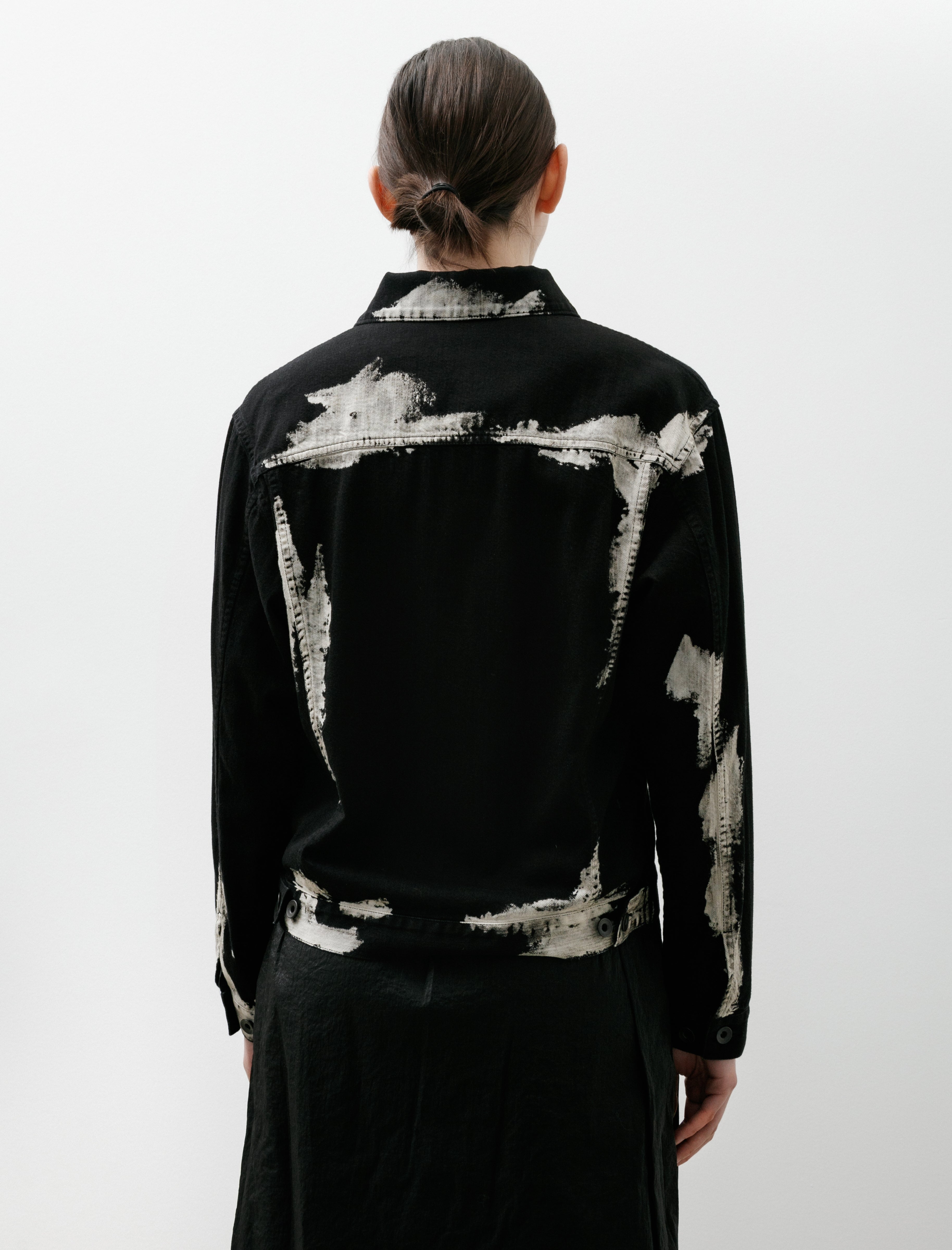Y's by Yohji Yamamoto Printed Panel Denim Jacket